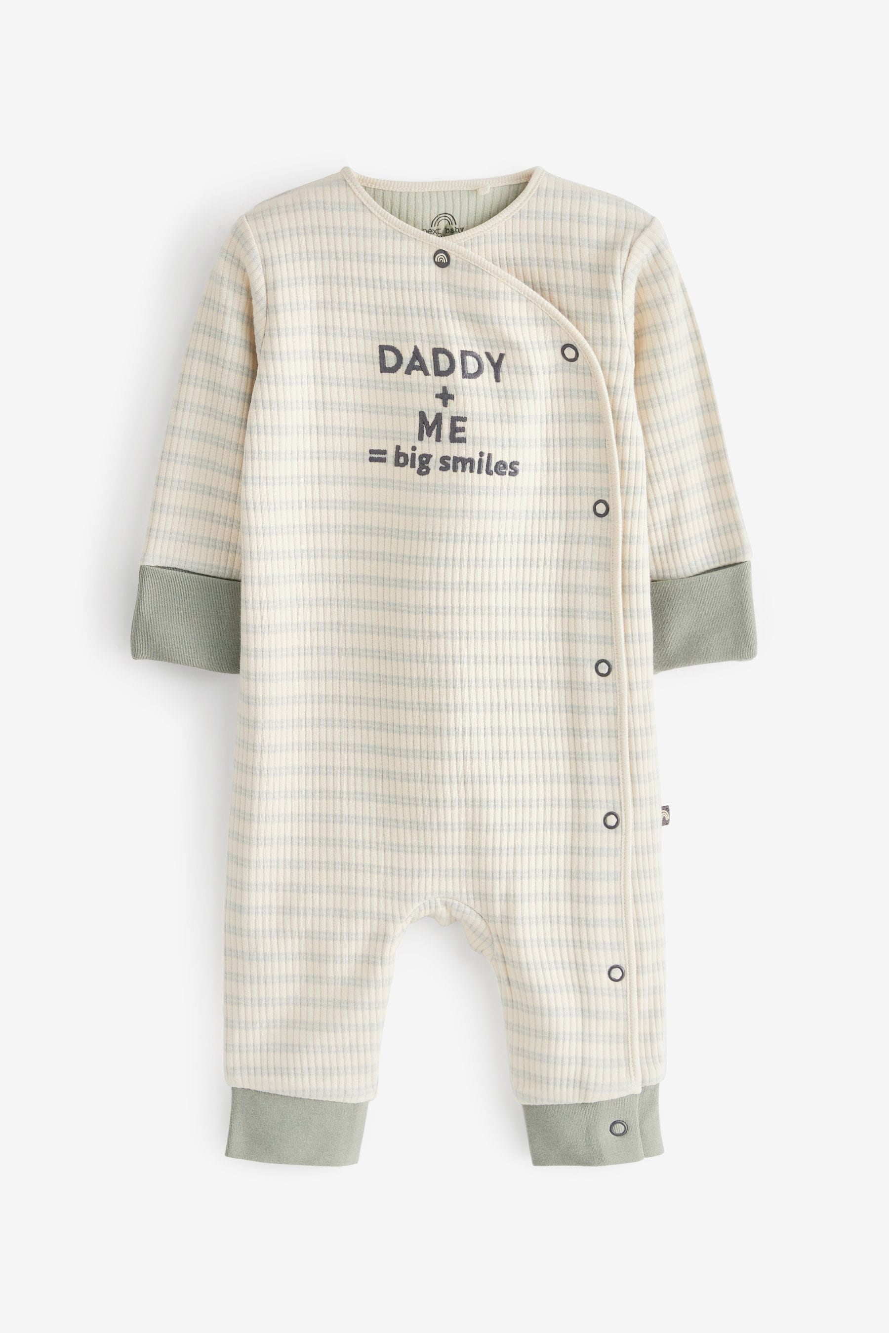 Khaki green/ Cream Daddy Scandi Family Single Sleepsuit (0mths-3yrs)