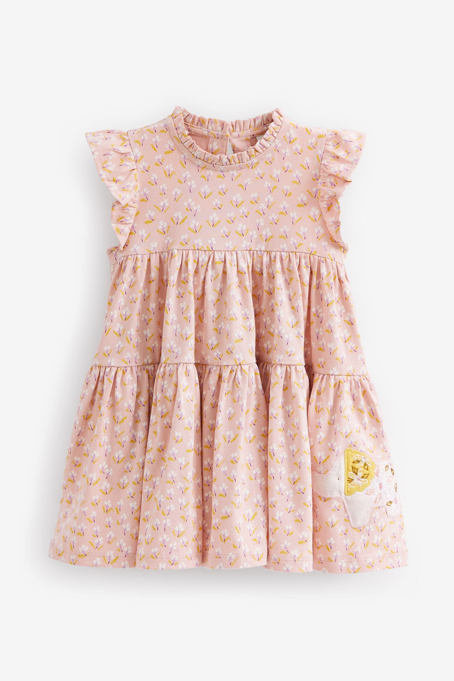 Pink Elephant Short Sleeve Tiered Jersey Dress (3mths-7yrs)