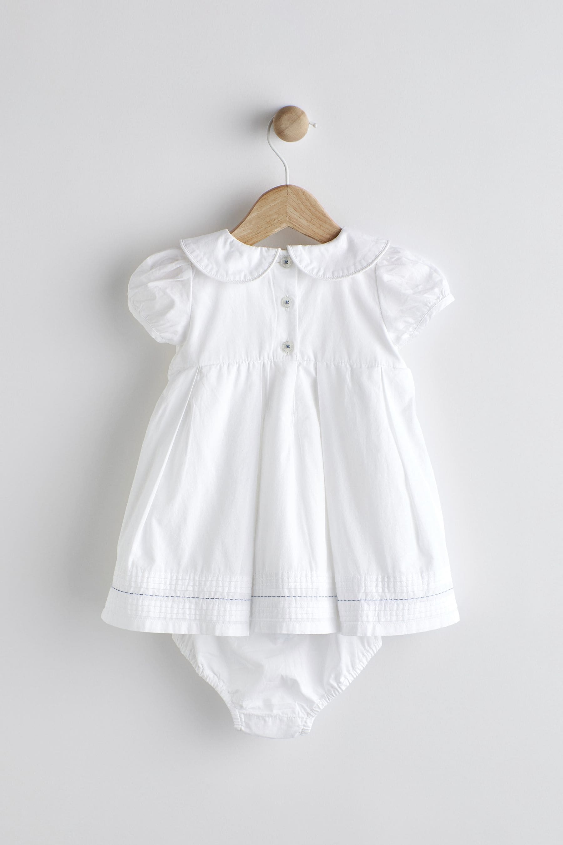 White Embroidered Baby Prom Dress With Knickers (0mths-2yrs)