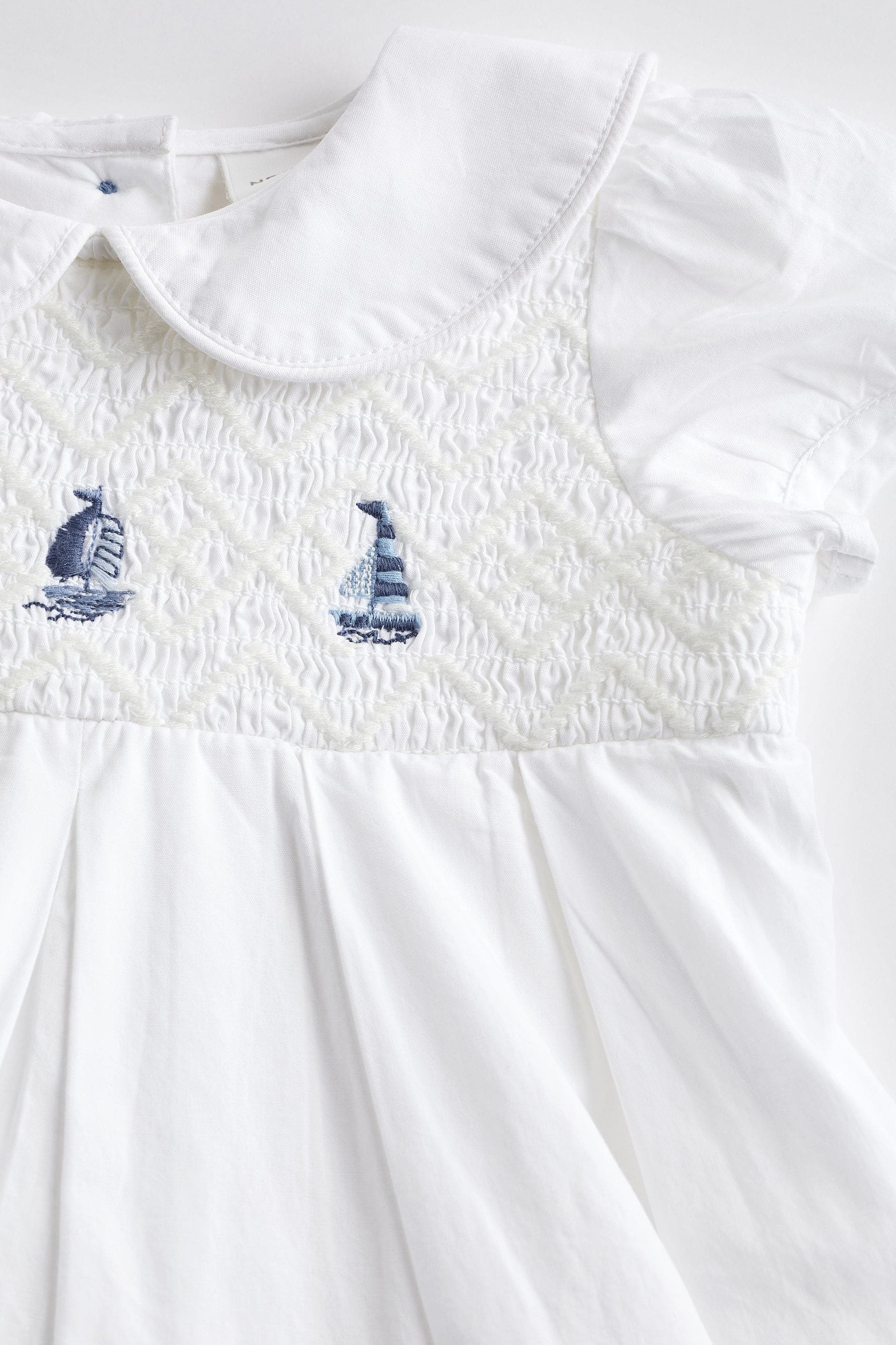 White Embroidered Baby Prom Dress With Knickers (0mths-2yrs)