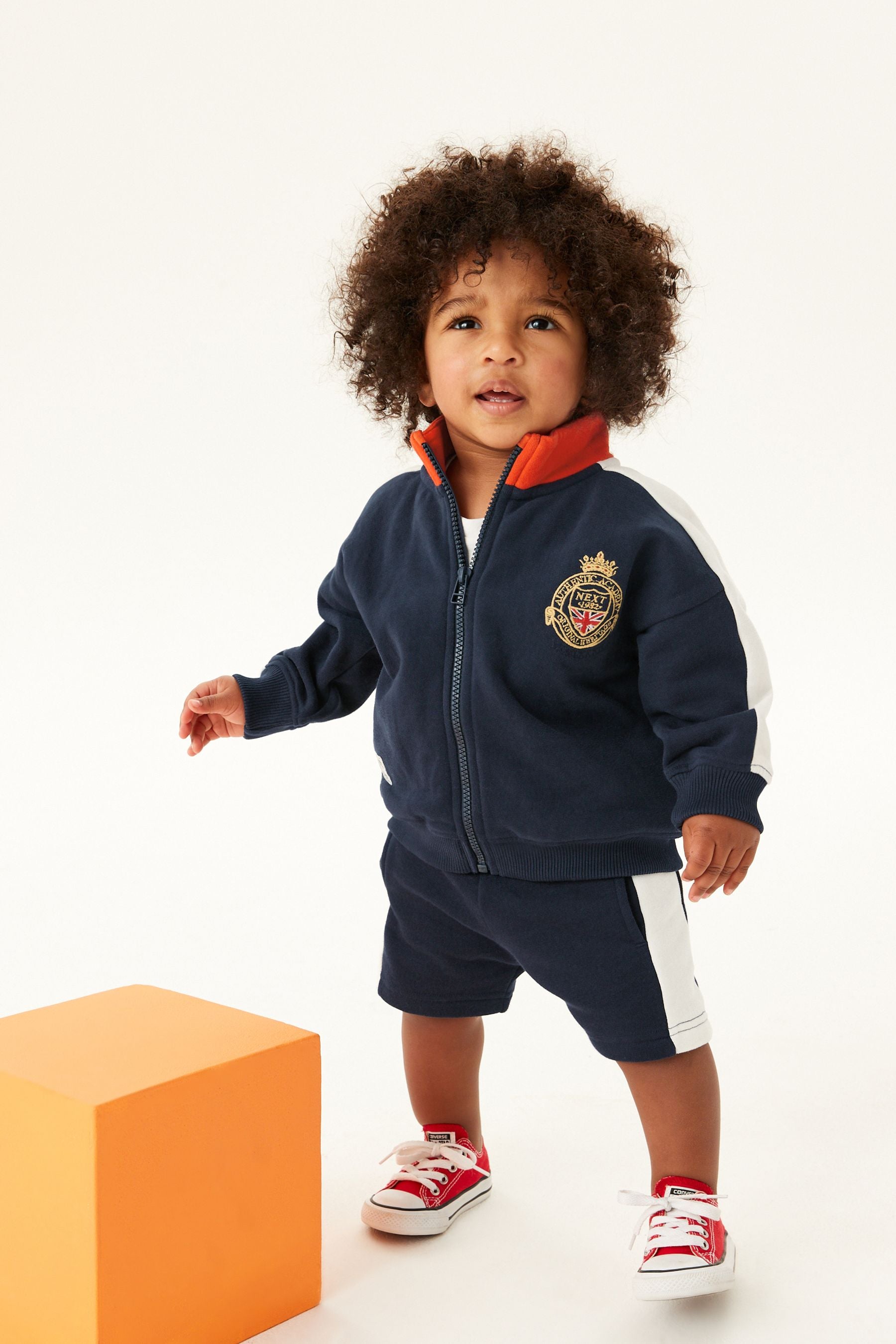 Navy Zip Through Rugby and Short Set (3mths-7yrs)