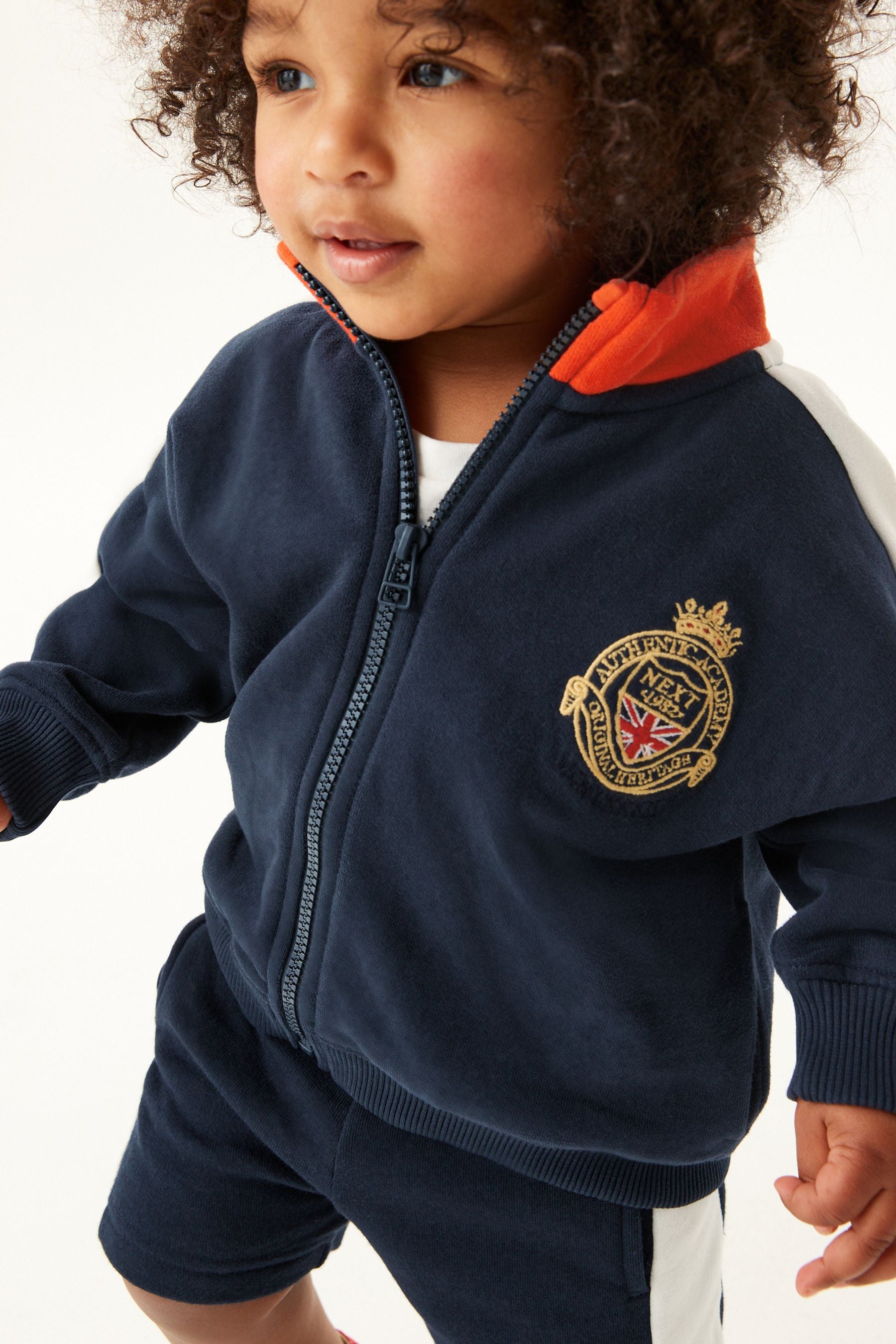 Navy Zip Through Rugby and Short Set (3mths-7yrs)