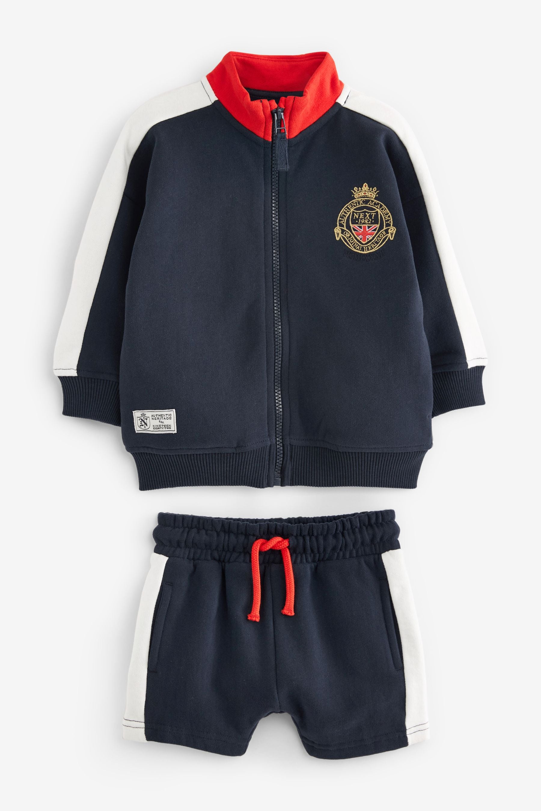 Navy Zip Through Rugby and Short Set (3mths-7yrs)