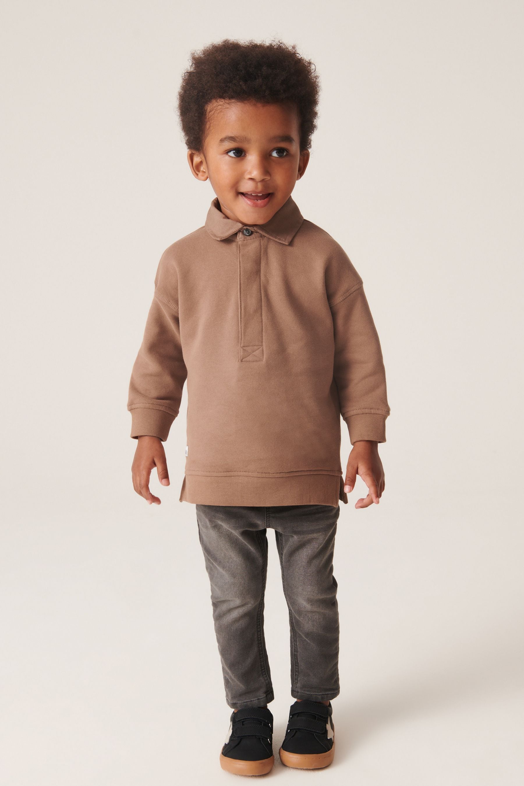 Chocolate Brown Solid Colour Rugby Polo Shirt (3mths-7yrs)