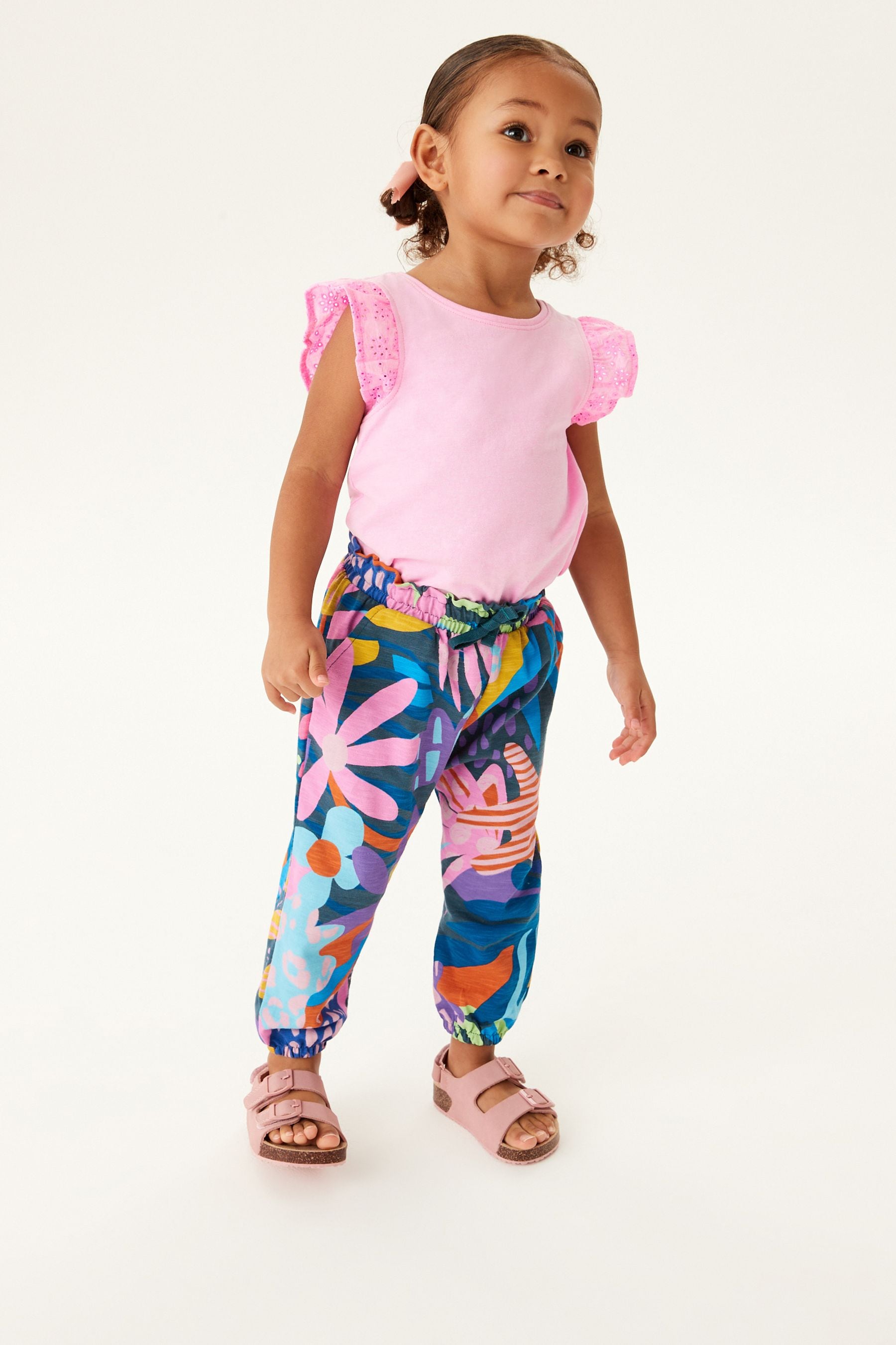 Bright Tropical Floral Cotton Trousers (3mths-7yrs)