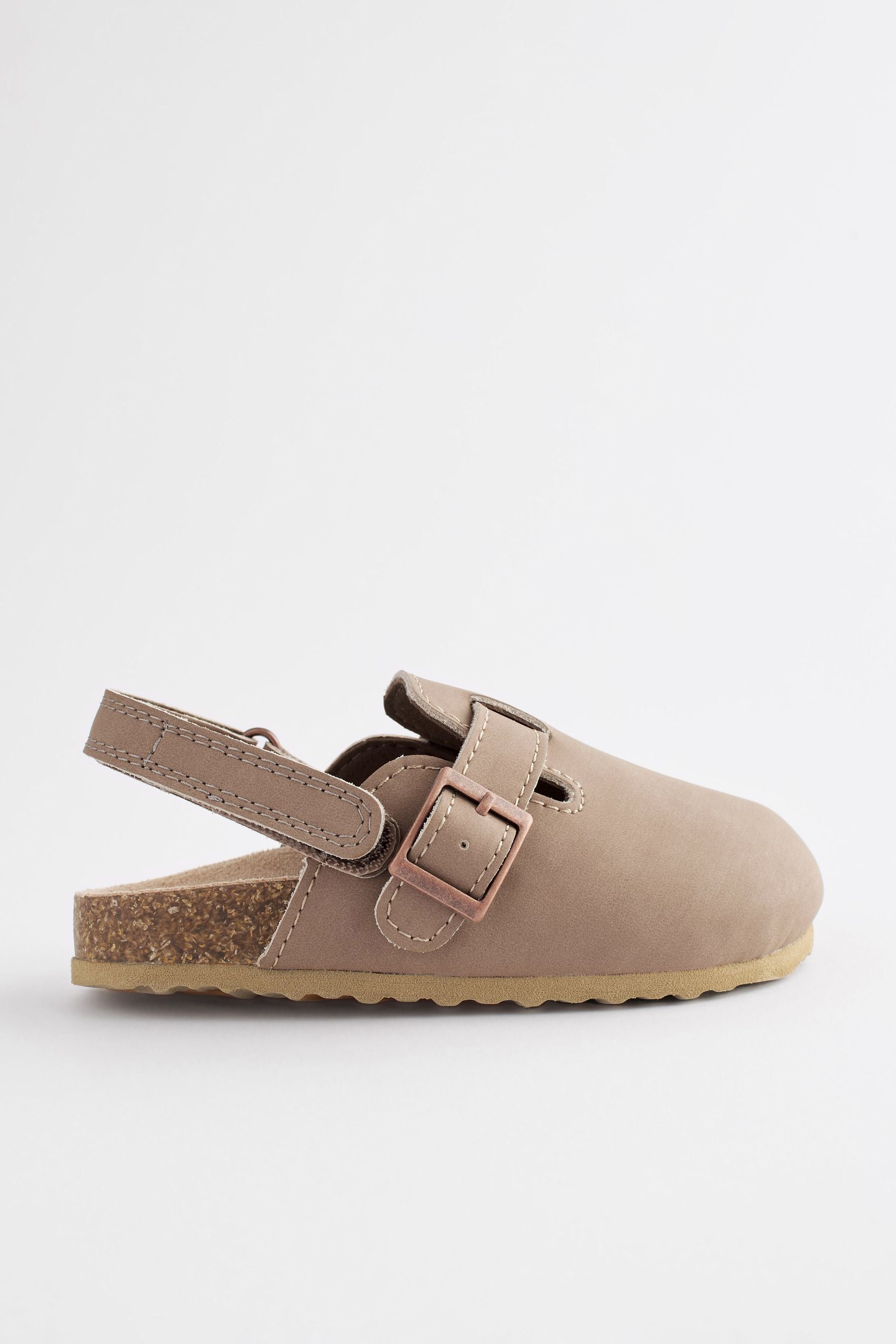 Stone Natural Leather Slip-On Clog Mules