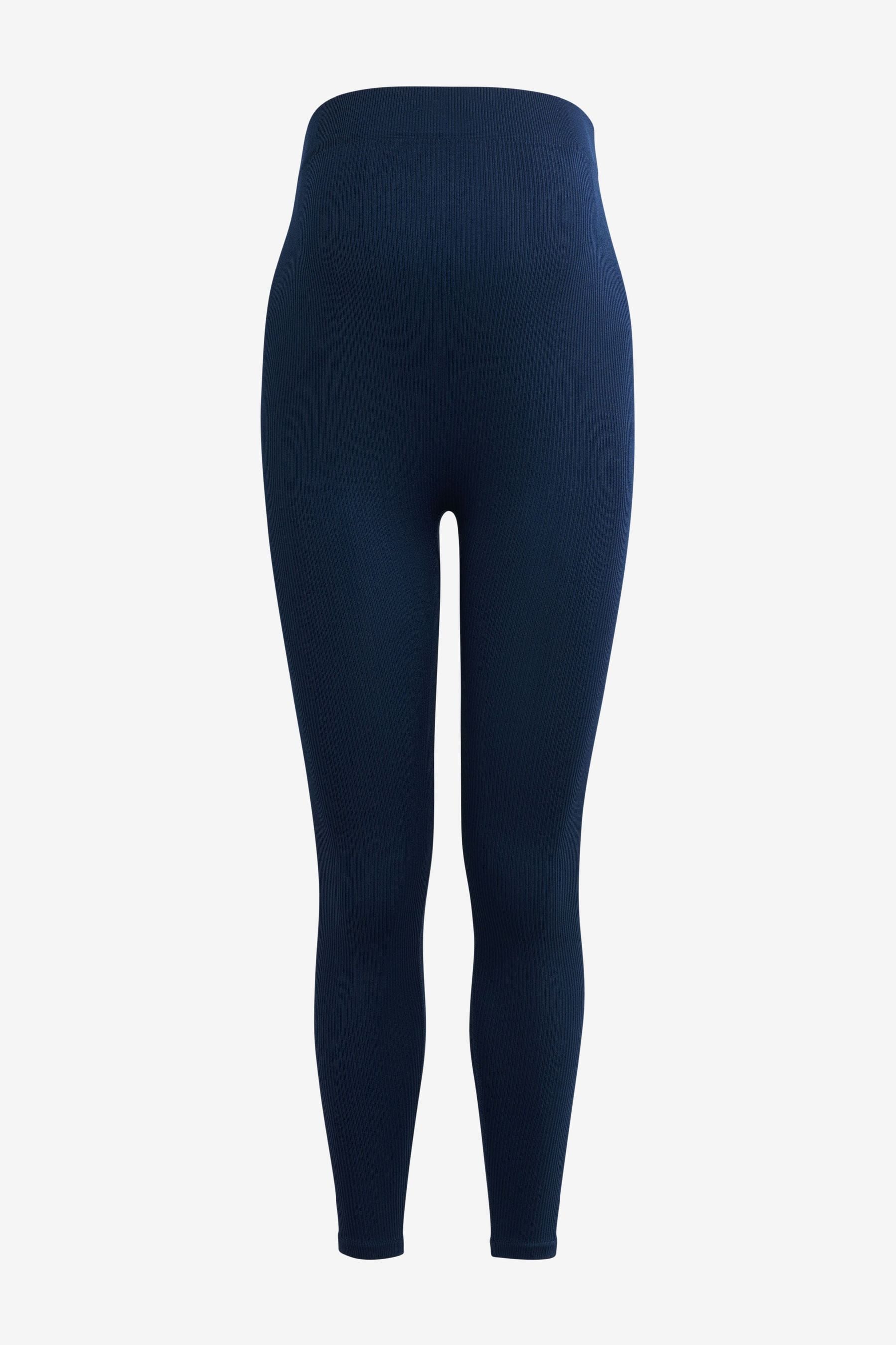 Navy Blue Maternity Ribbed Leggings