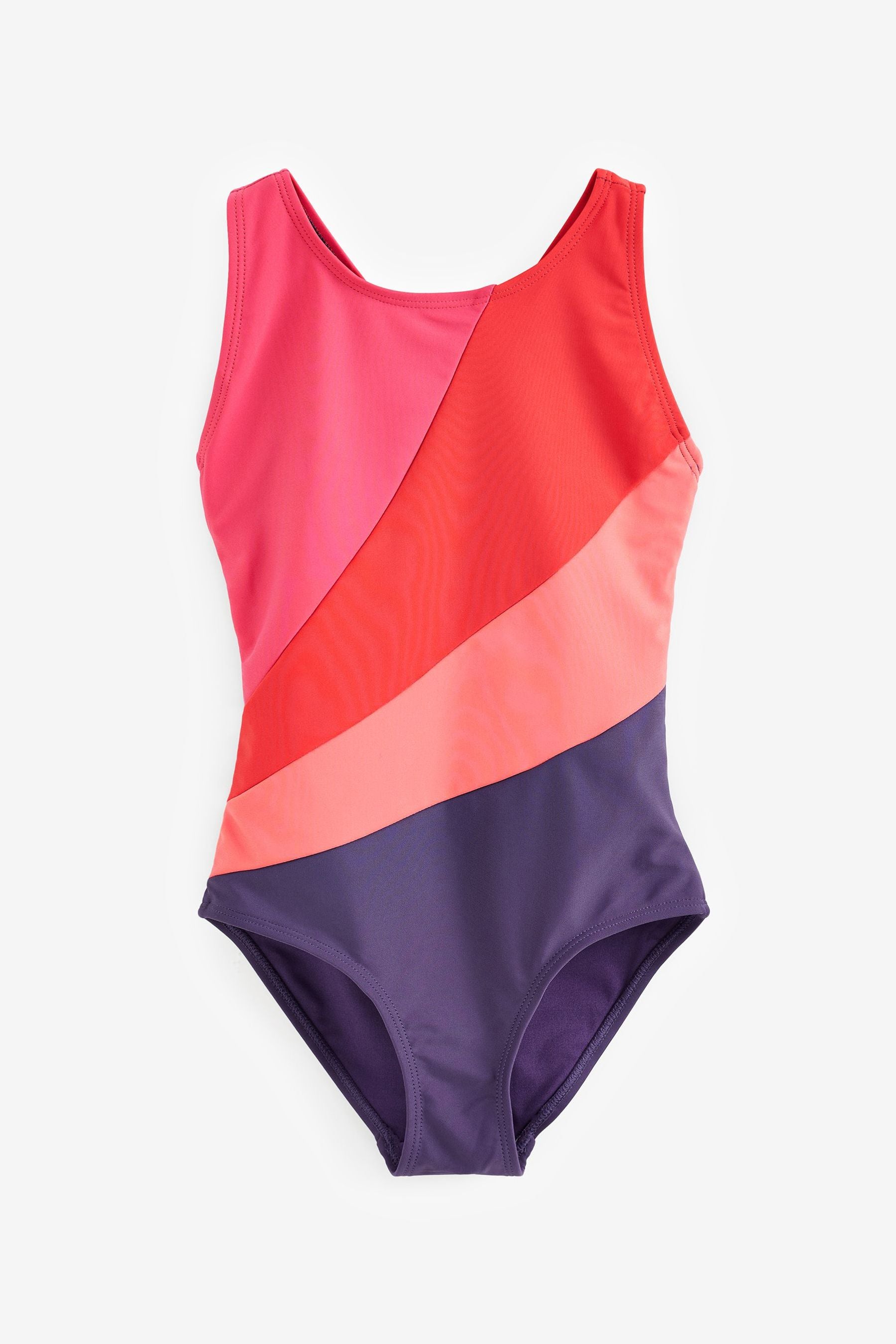 Colour Block Panel Sports Swimsuit (3-16yrs)