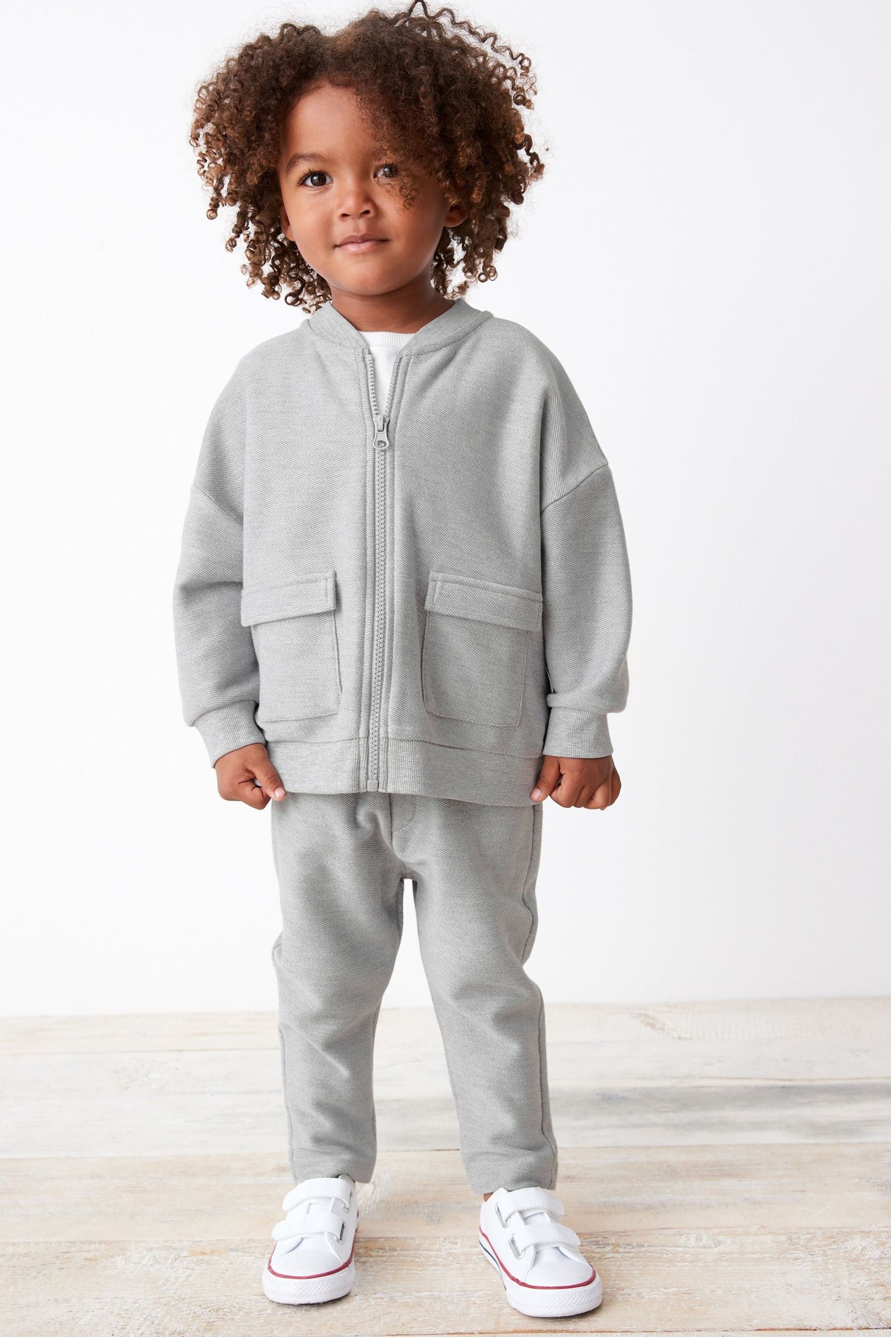 Light Grey 3 Piece Jersey Bomber and Joggers Set (3mths-7yrs)