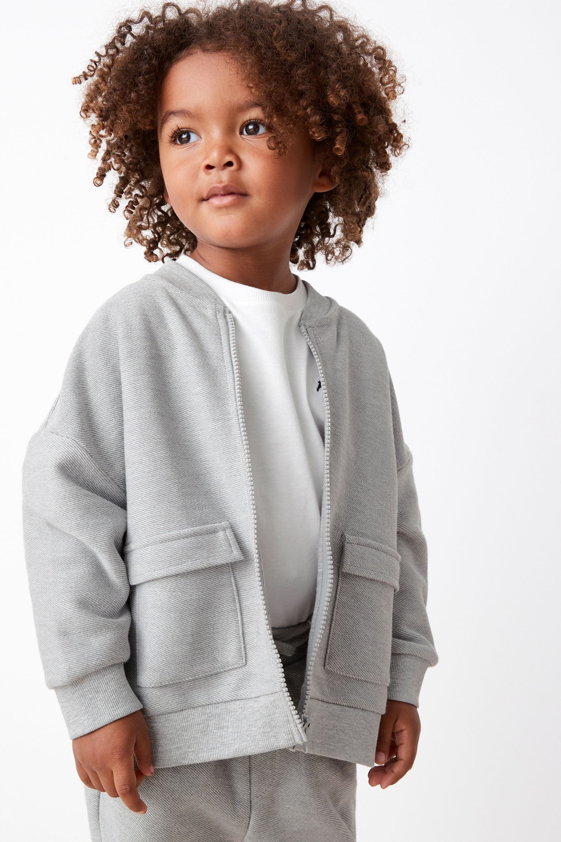 Light Grey 3 Piece Jersey Bomber and Joggers Set (3mths-7yrs)