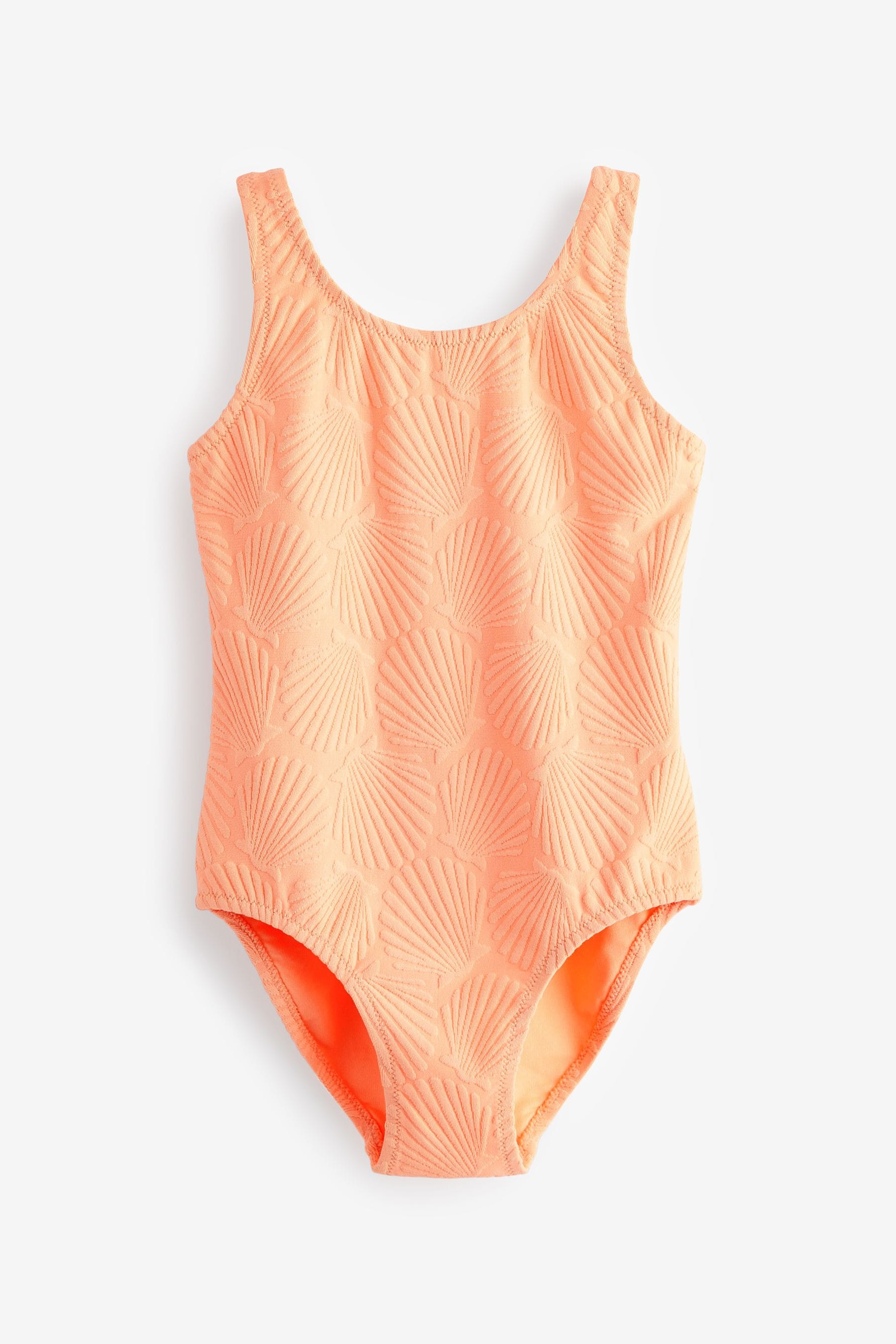 Fluro Orange Textured Swimsuit (3-16yrs)