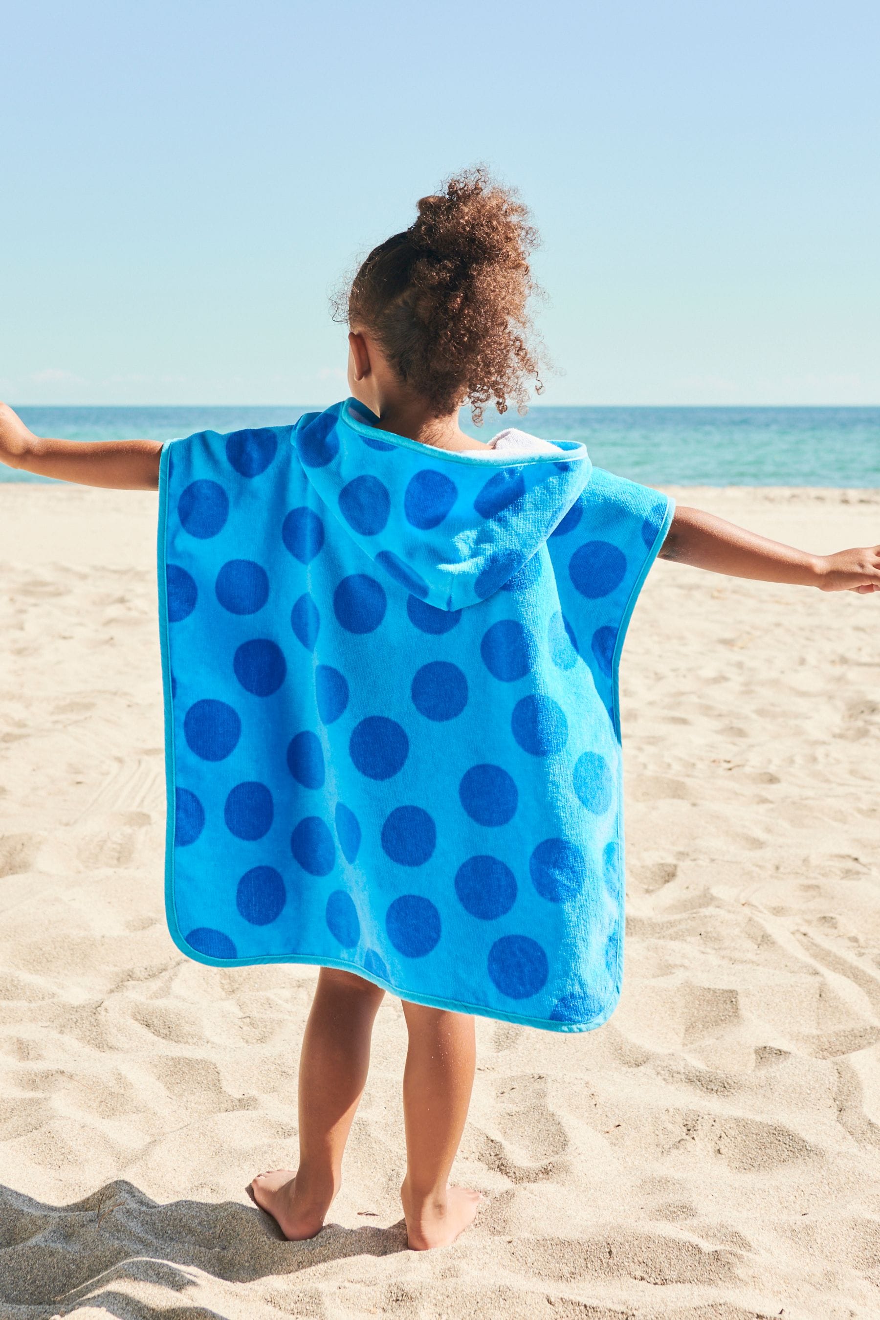 Blue Daisy Towelling Poncho