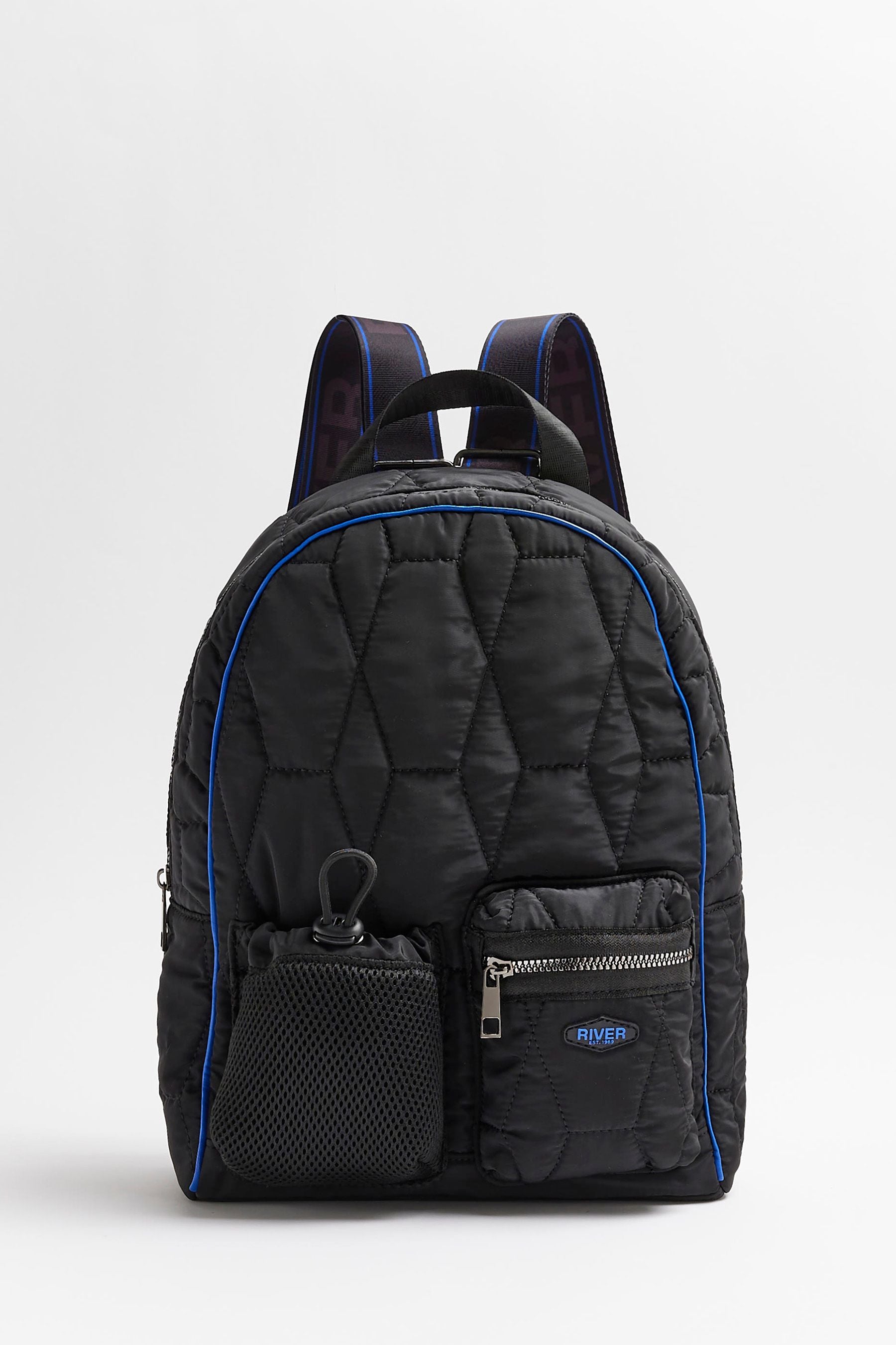 Black River Island Boys Nylon Quilt Black Backpack