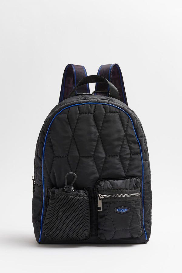 Black River Island Boys Nylon Quilt Black Backpack