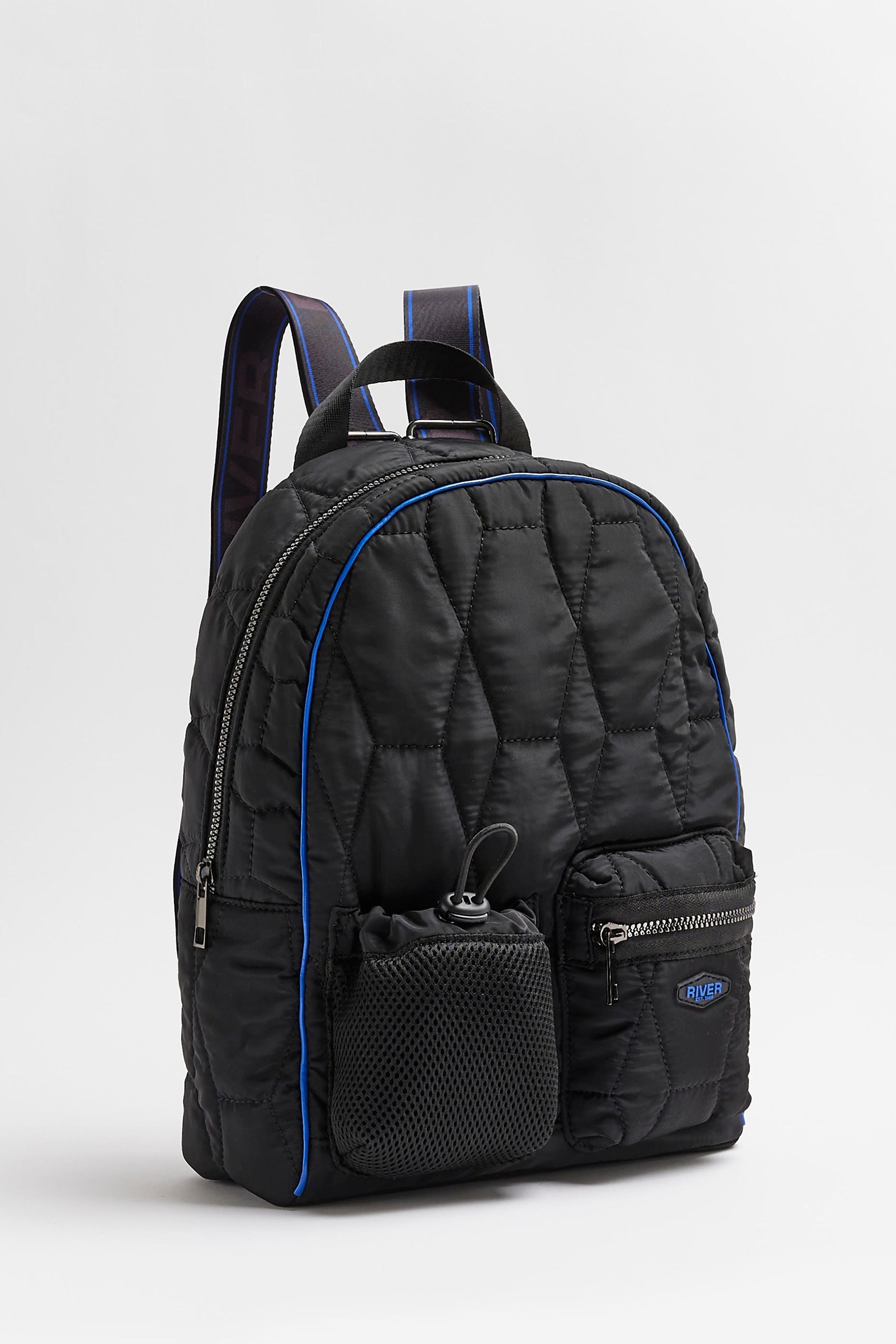 Black River Island Boys Nylon Quilt Black Backpack