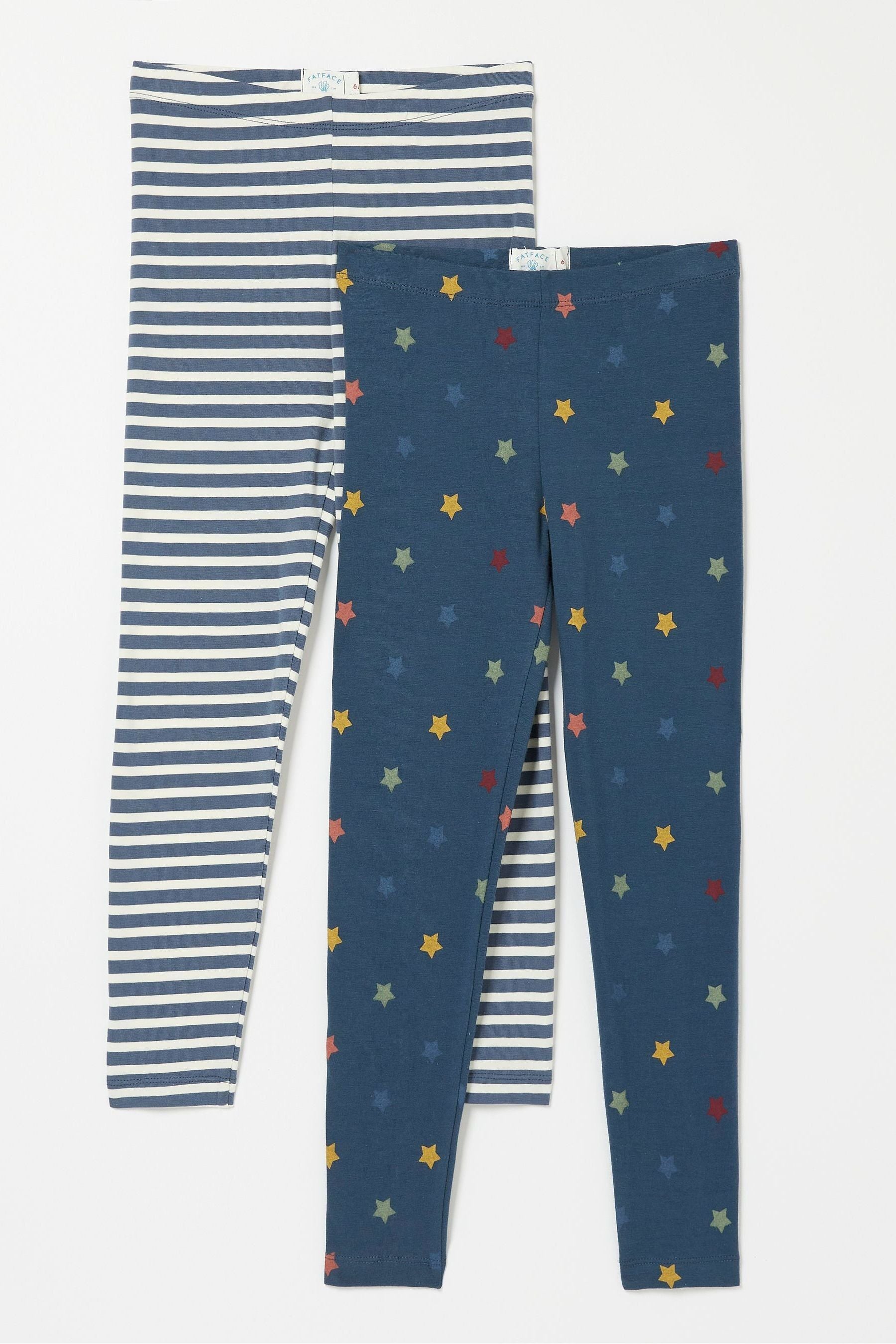 Blue FatFace Star Stripe Leggings 2 Pack