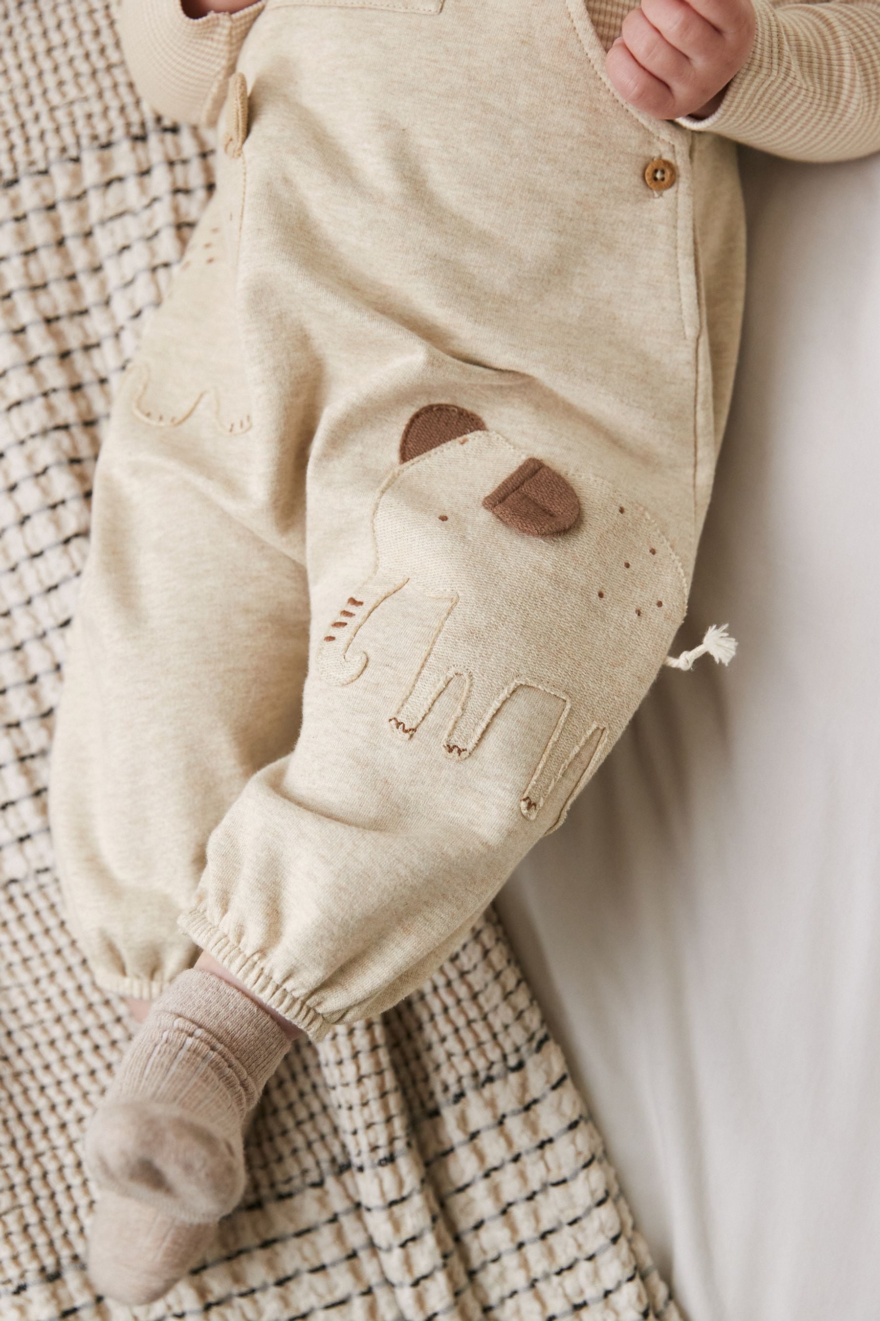 Neutral Character Appliqu?©?©?© Jersey Baby Dungarees And Bodysuit (0mths-2yrs)