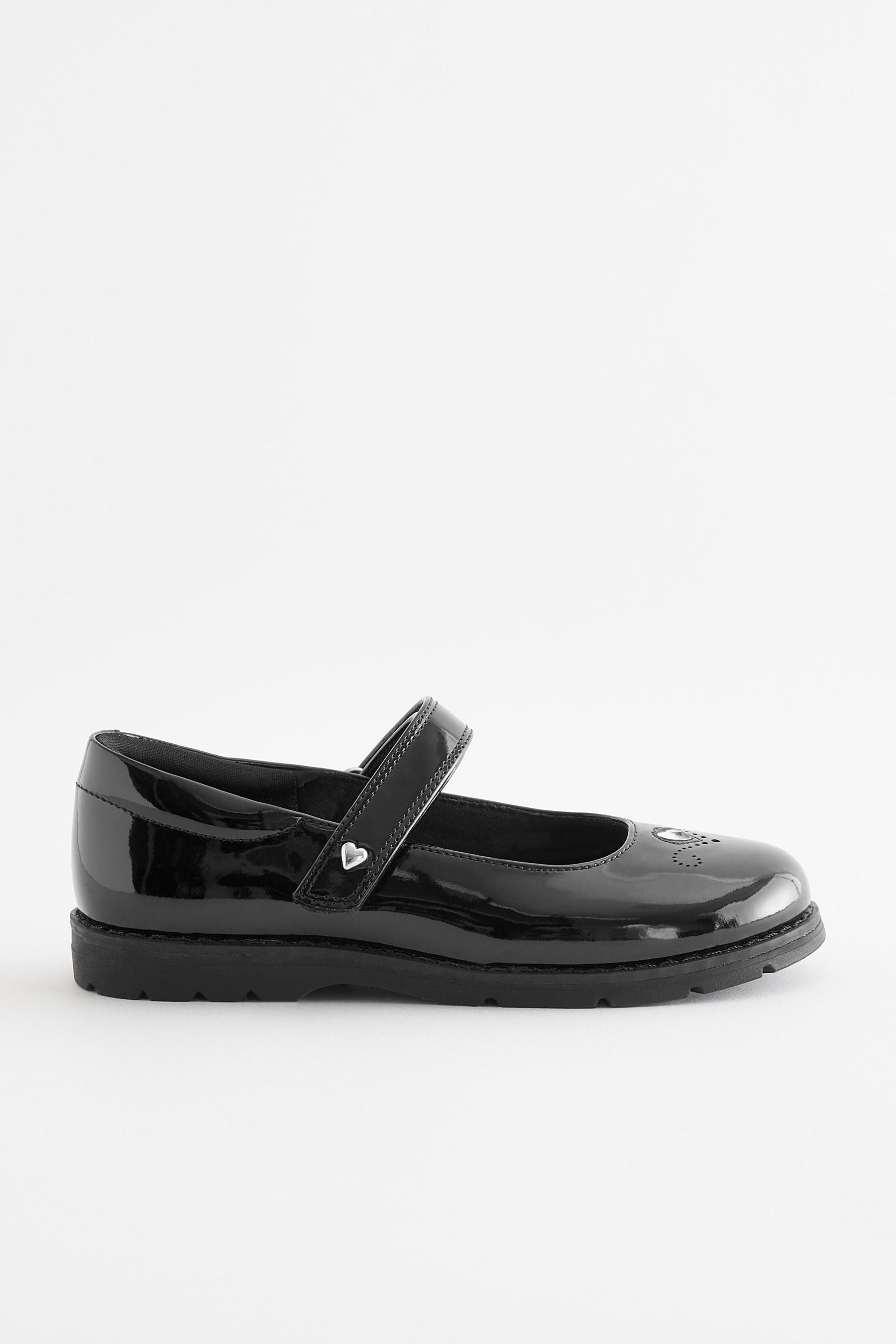 Black School Gem Mary Jane Shoes