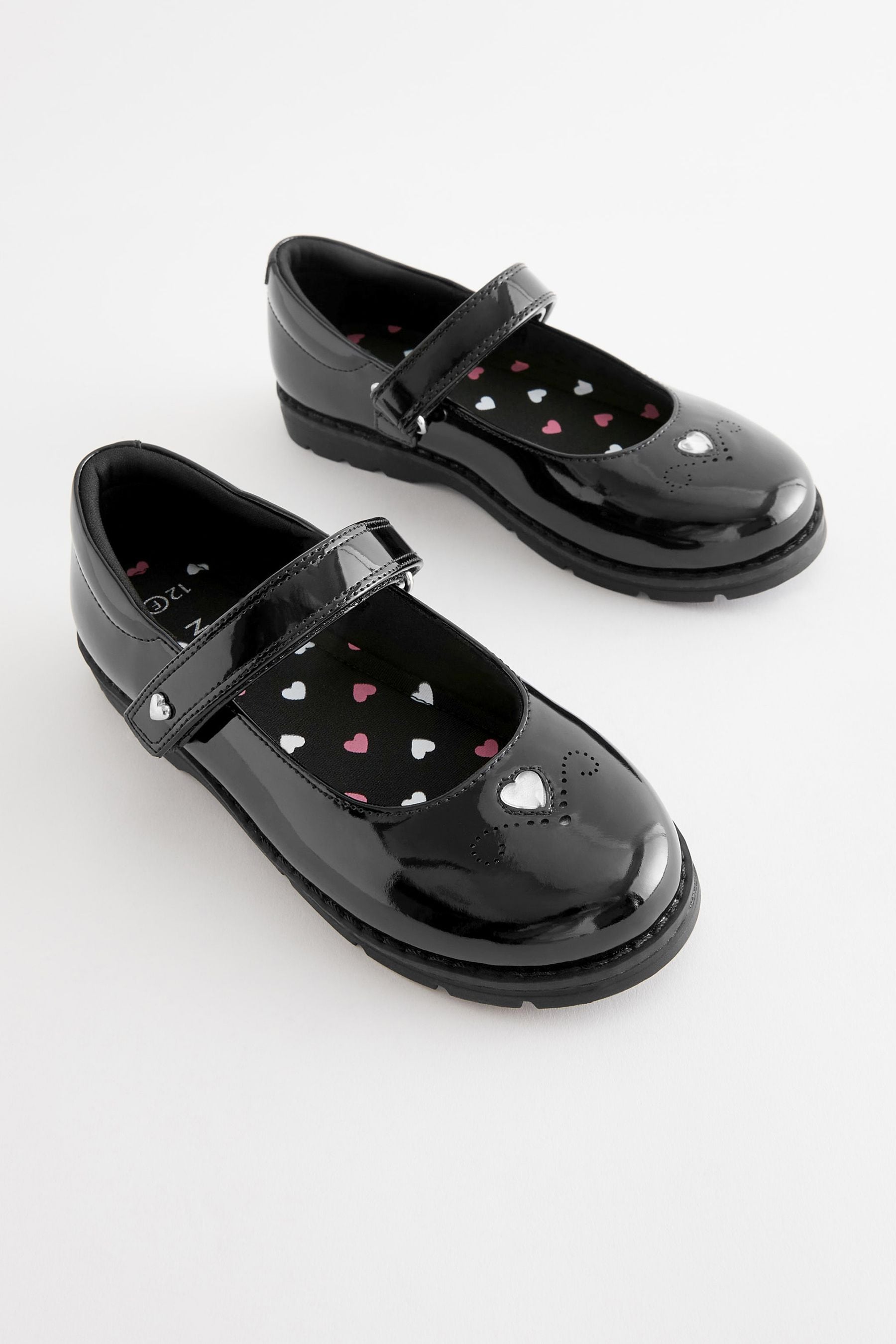 Black School Gem Mary Jane Shoes