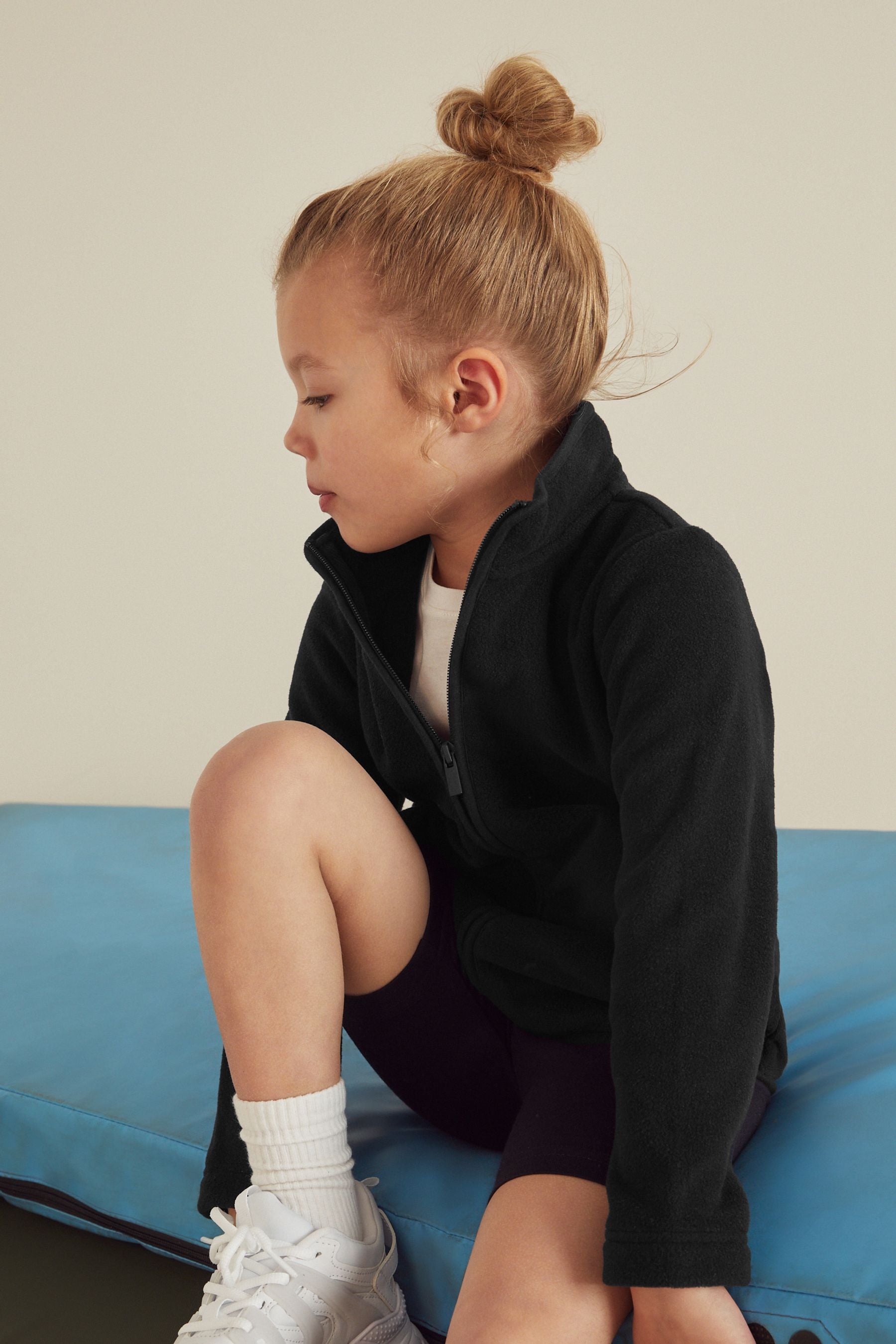 Black Zip-Up Fleece Jacket With Pockets (3-16yrs)