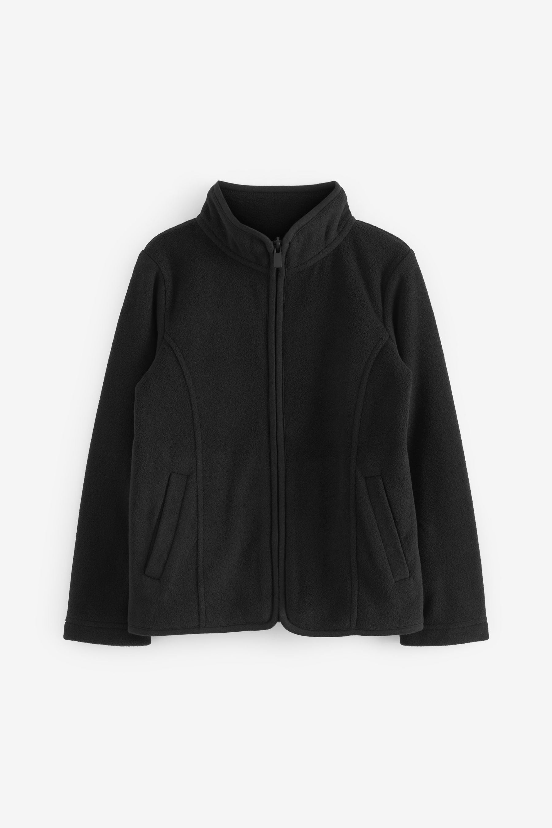 Black Zip-Up Fleece Jacket With Pockets (3-16yrs)