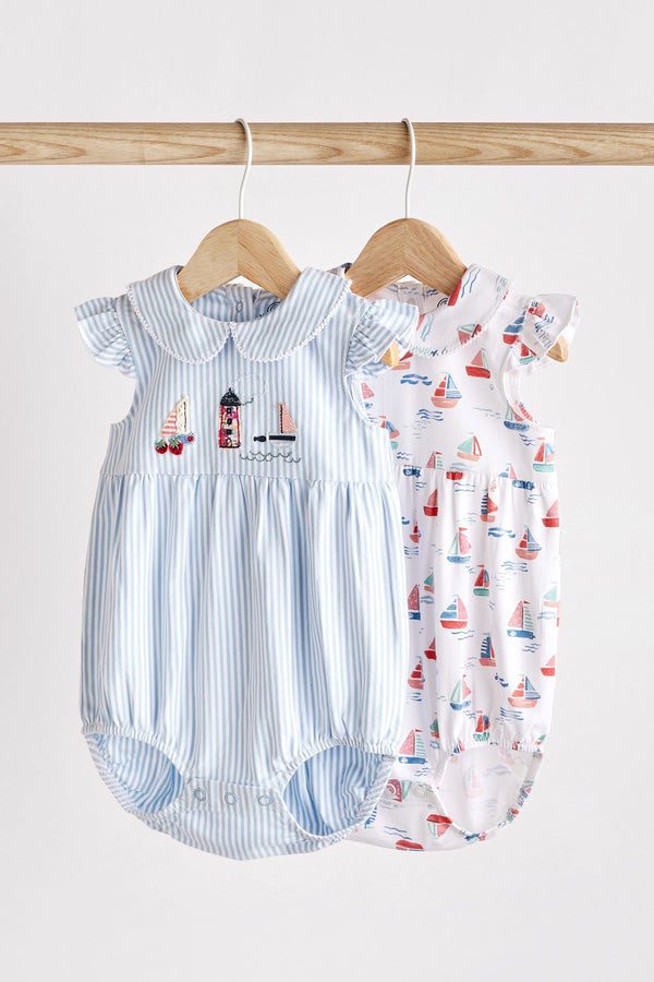 Blue/White Baby Romper 2 Packs