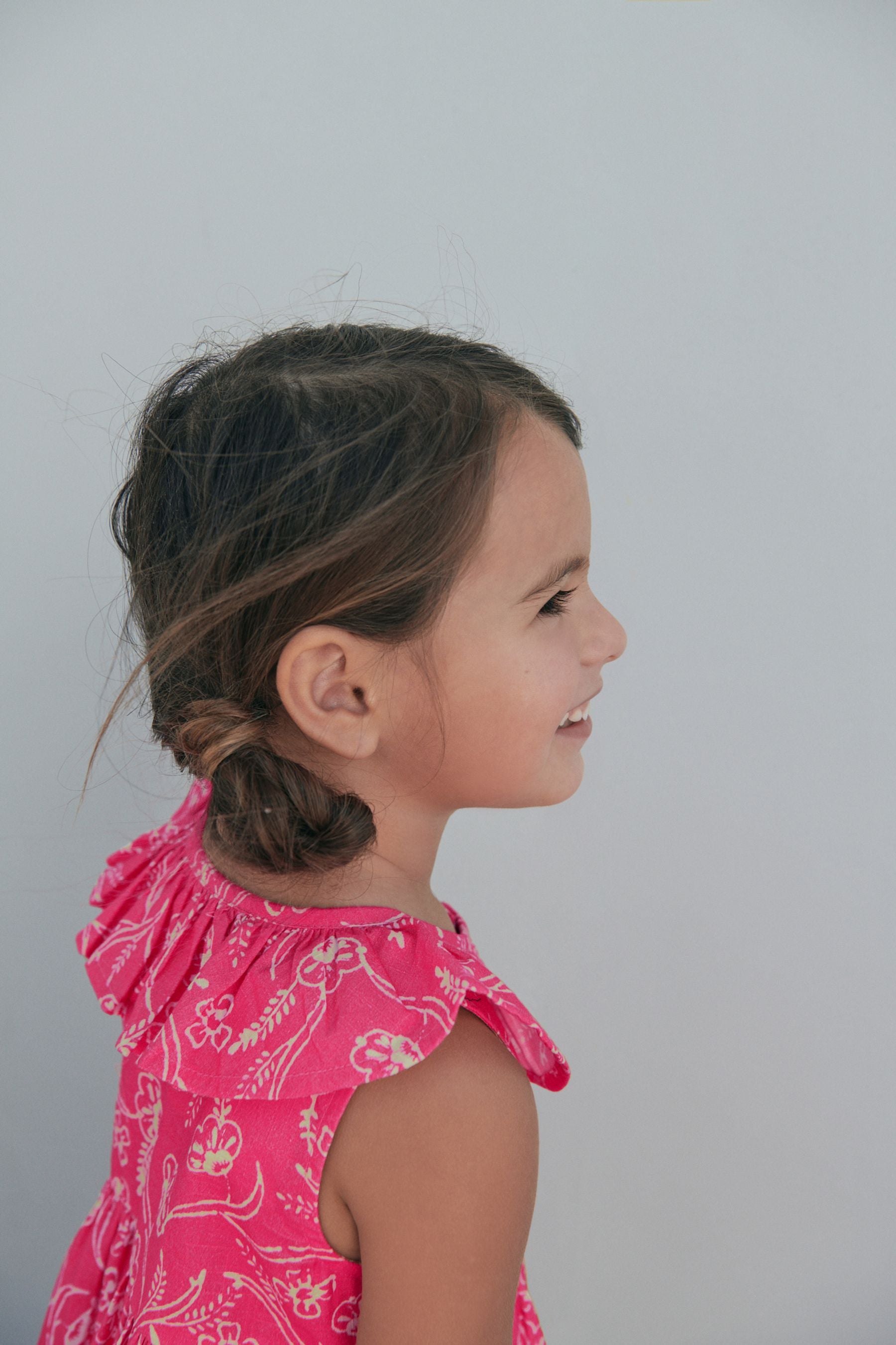 Pink Floral Ruffle Collar Dress (3mths-8yrs)