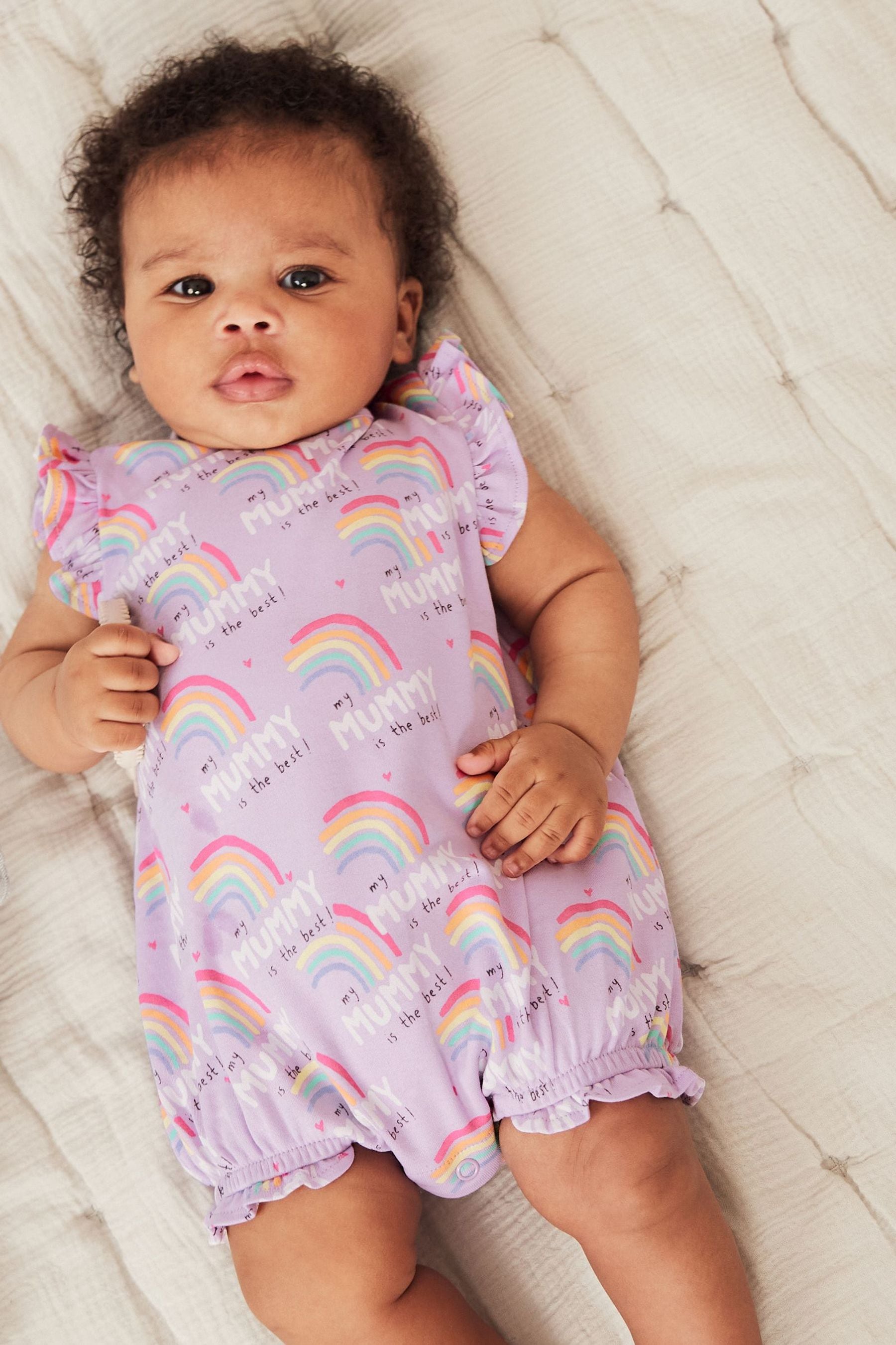 Purple Mummy Jersey Baby Playsuit