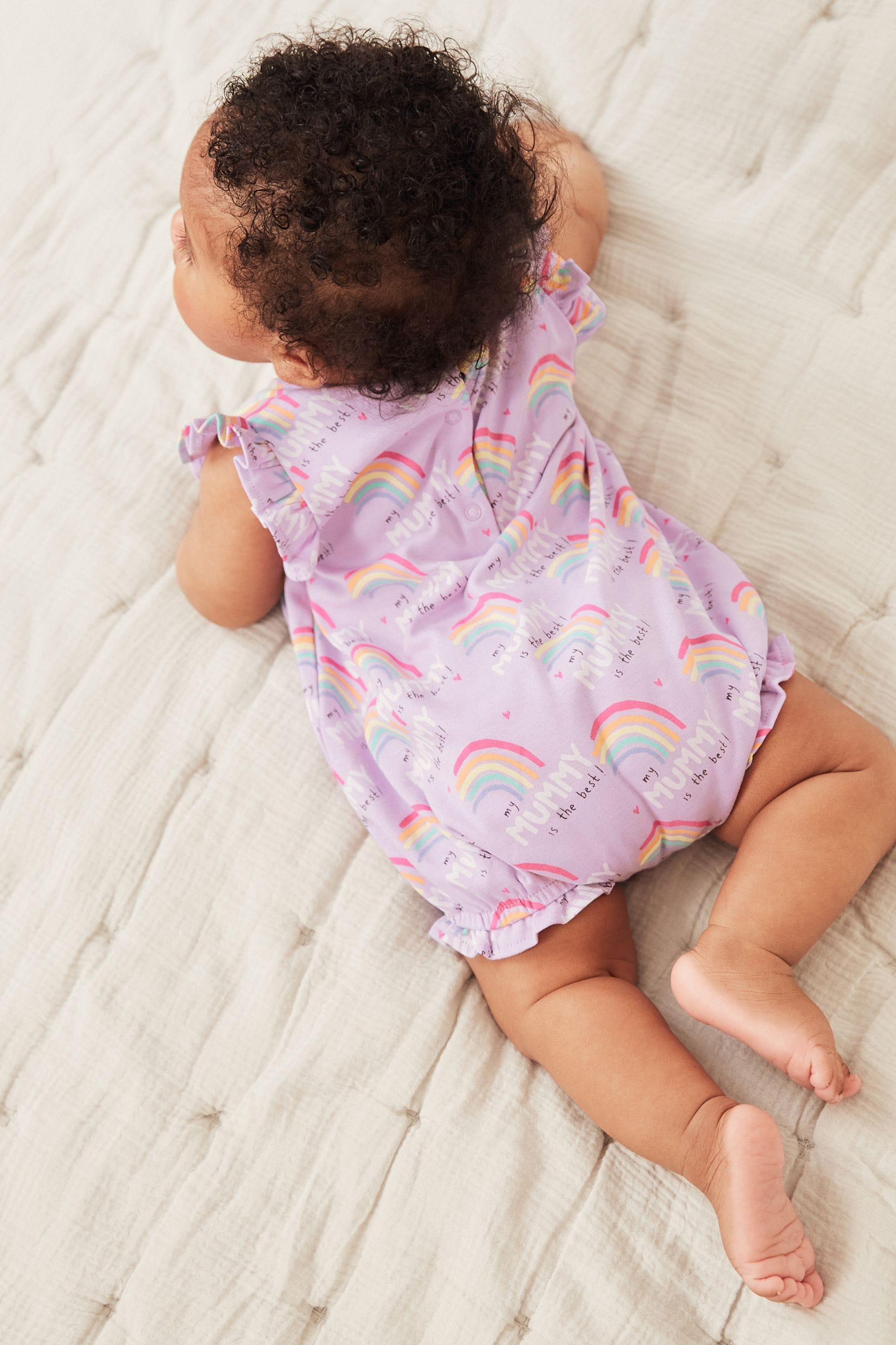 Purple Mummy Jersey Baby Playsuit