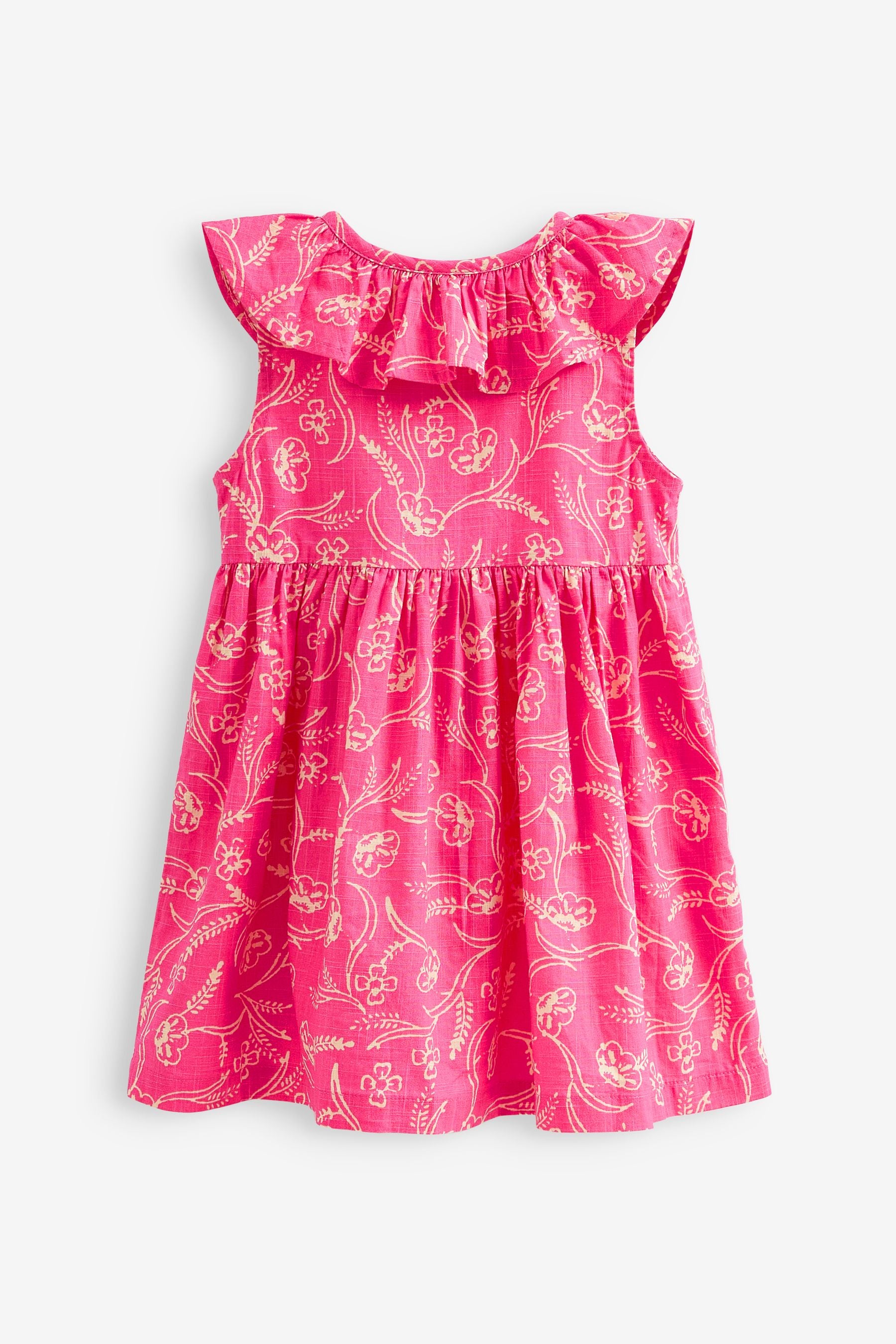 Pink Floral Ruffle Collar Dress (3mths-8yrs)