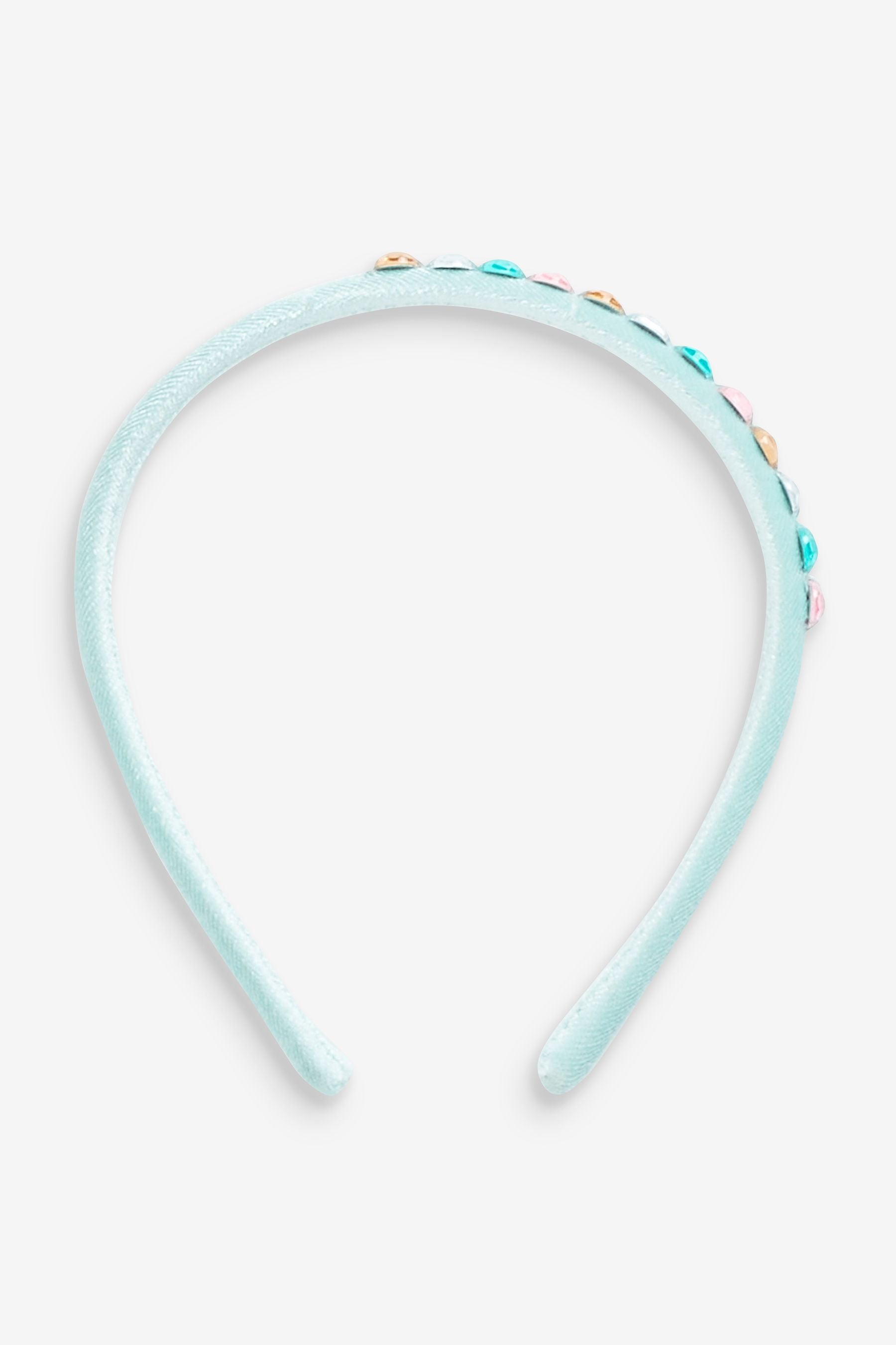 Gold/Blue Gem Aliceband 2 Pack