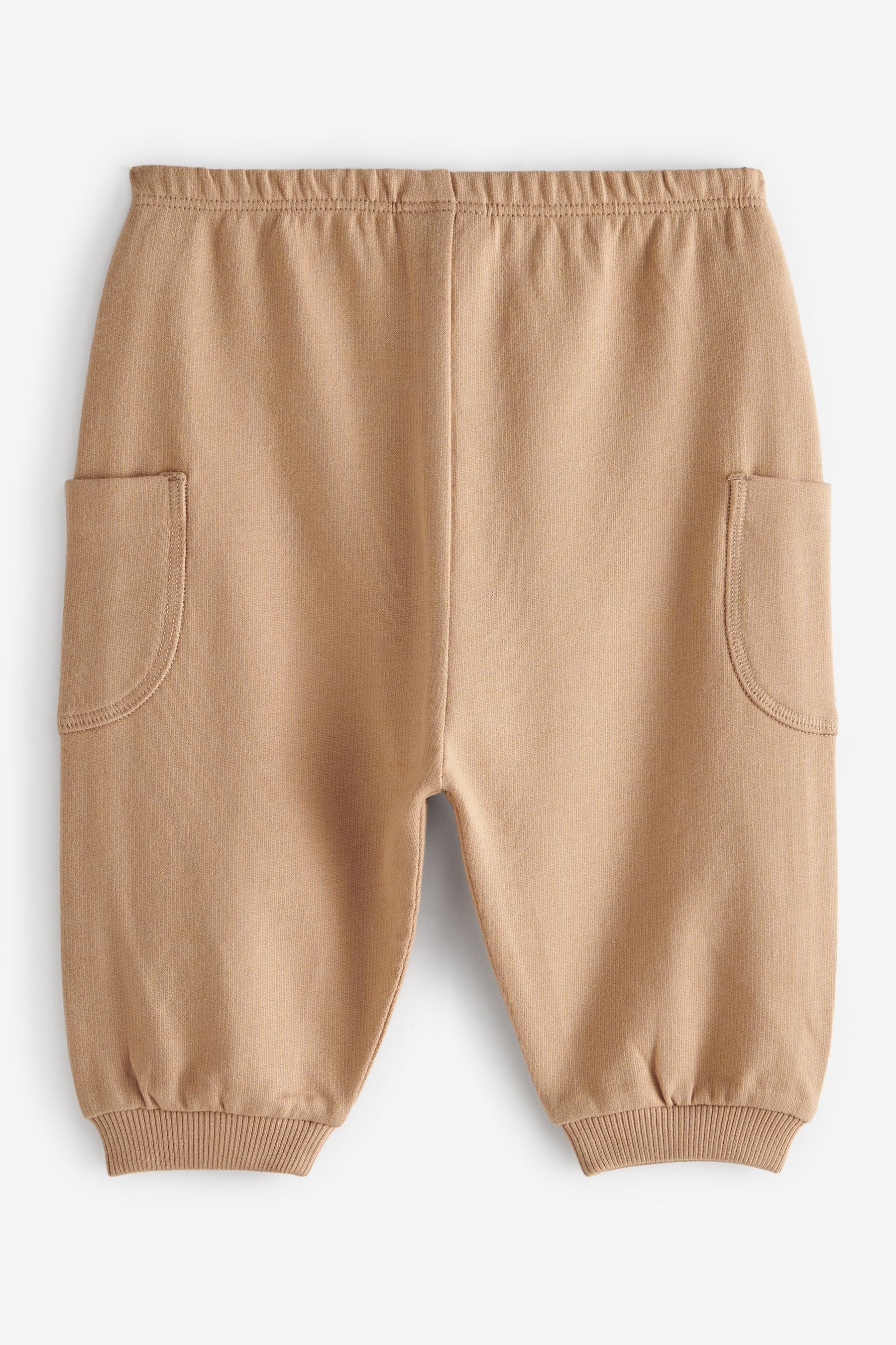 Rust Brown/Black Jersey Baby Joggers 3 Pack