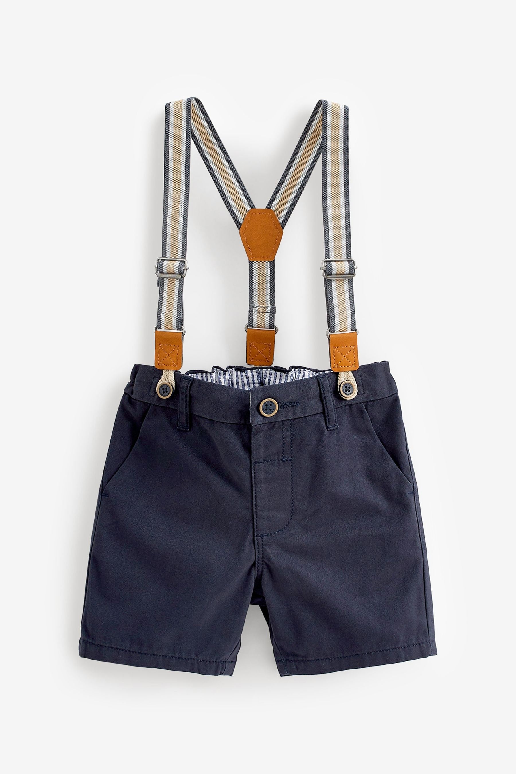 Navy Chino Shorts with Braces (3mths-7yrs)