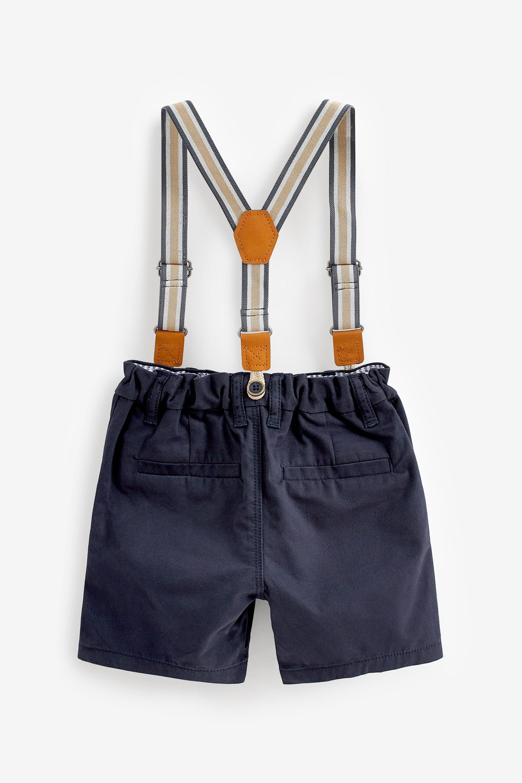 Navy Chino Shorts with Braces (3mths-7yrs)