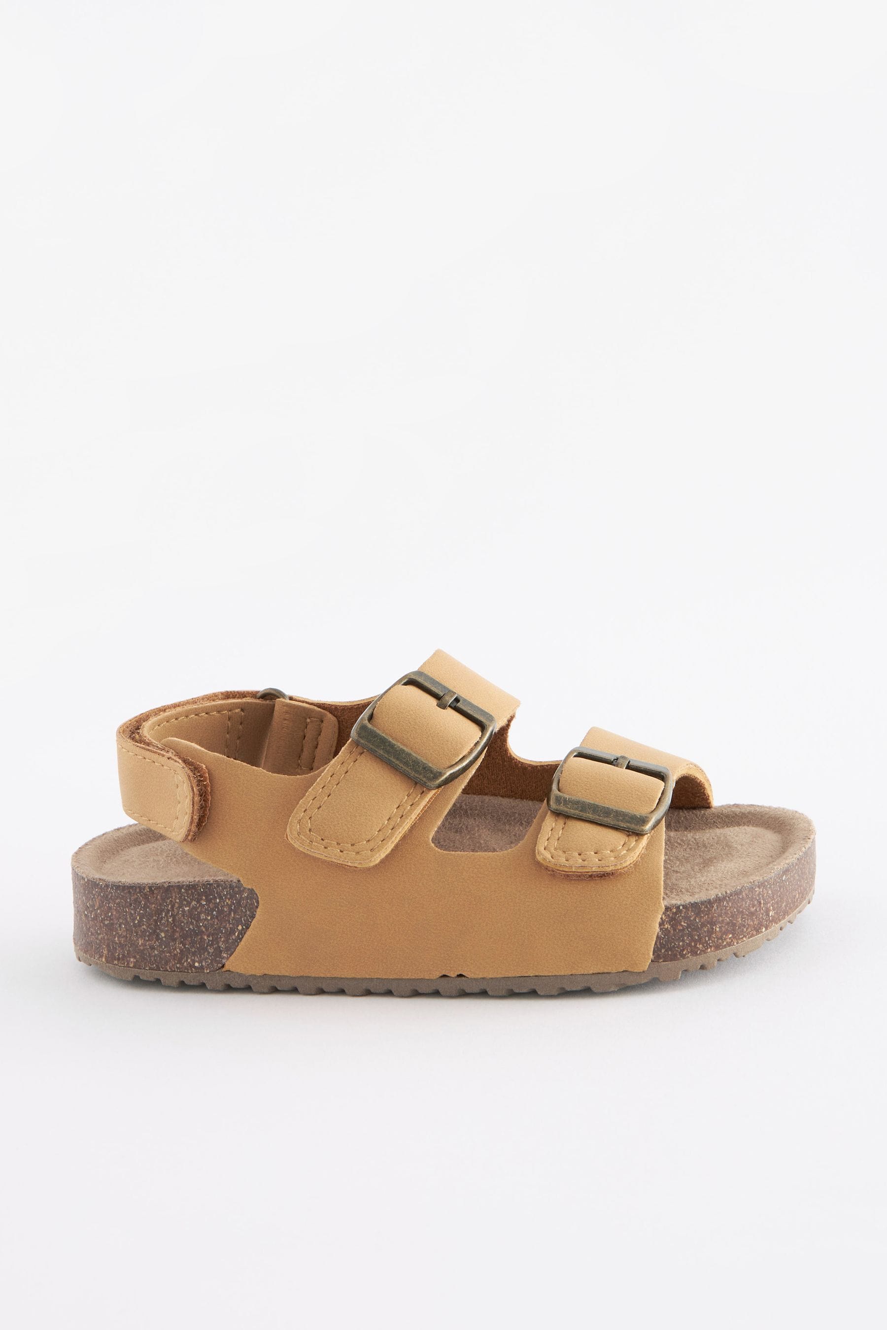 Ochre Yellow Cushioned Footbed Double Buckle Touch Fastening Corkbed Sandals