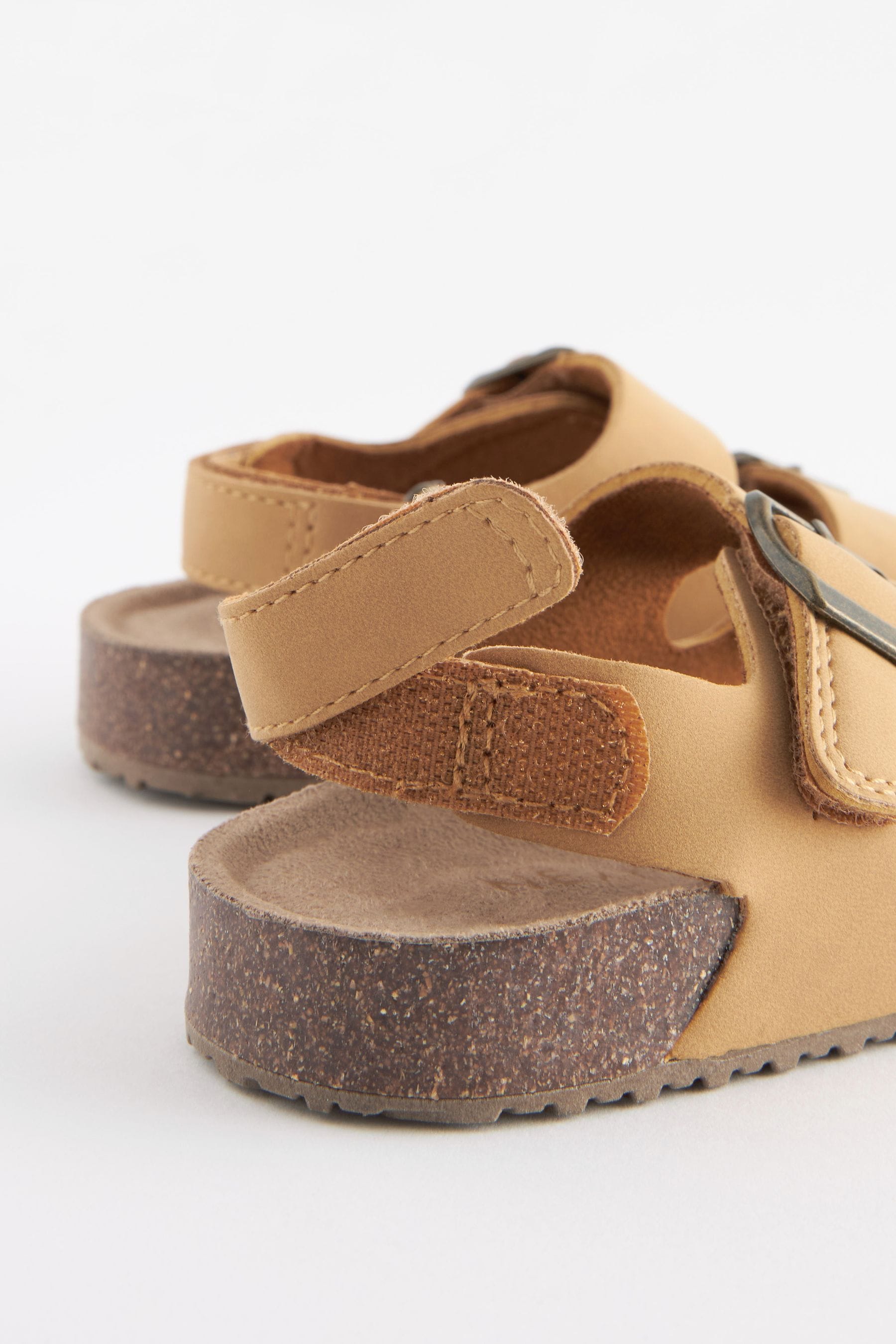 Ochre Yellow Cushioned Footbed Double Buckle Touch Fastening Corkbed Sandals