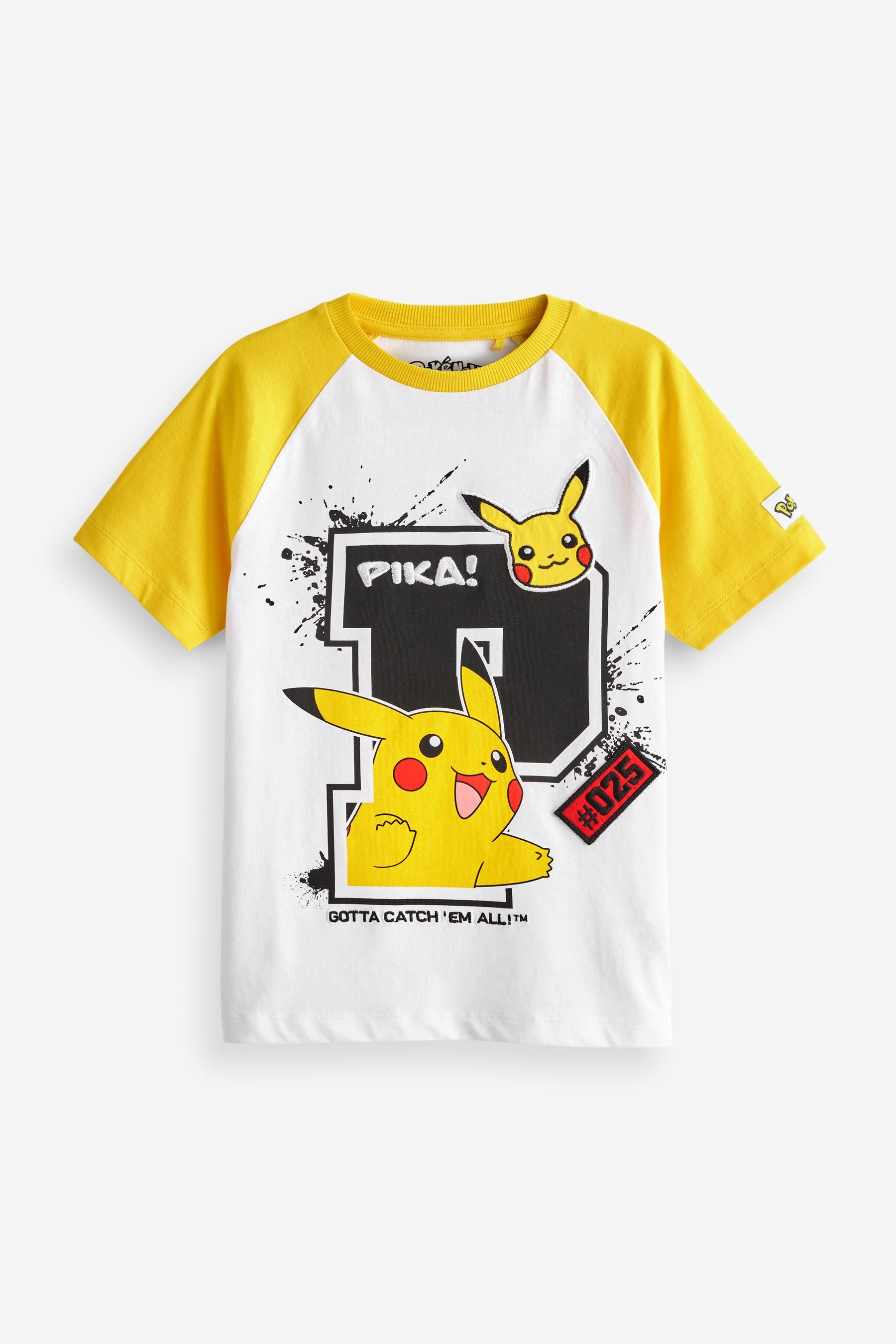 Pikachu Raglan Short Sleeve License T-Shirt (3-8yrs)