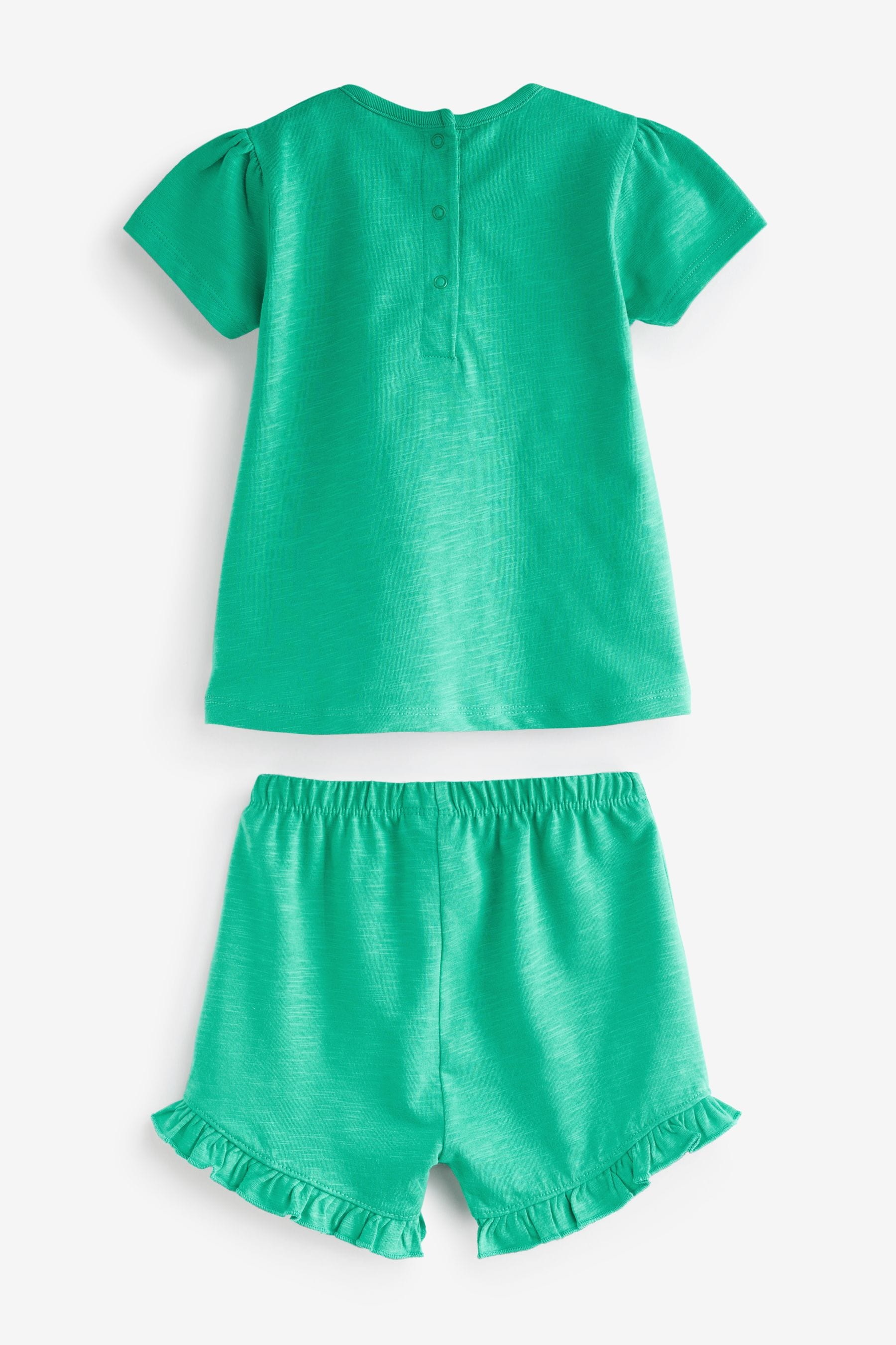 Green 6 Piece Baby T-Shirts And Shorts Set