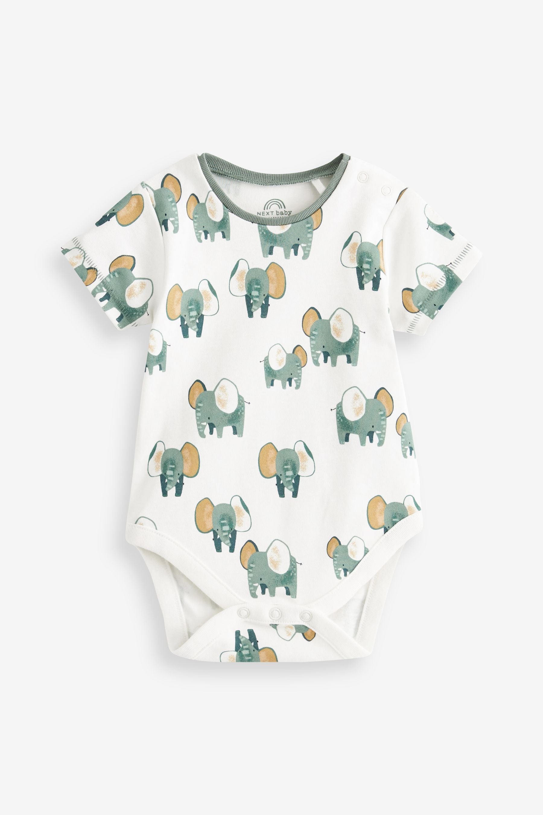 Green Stripe Elephant Woven Baby Dungarees and Bodysuit Set (0mths-2yrs)