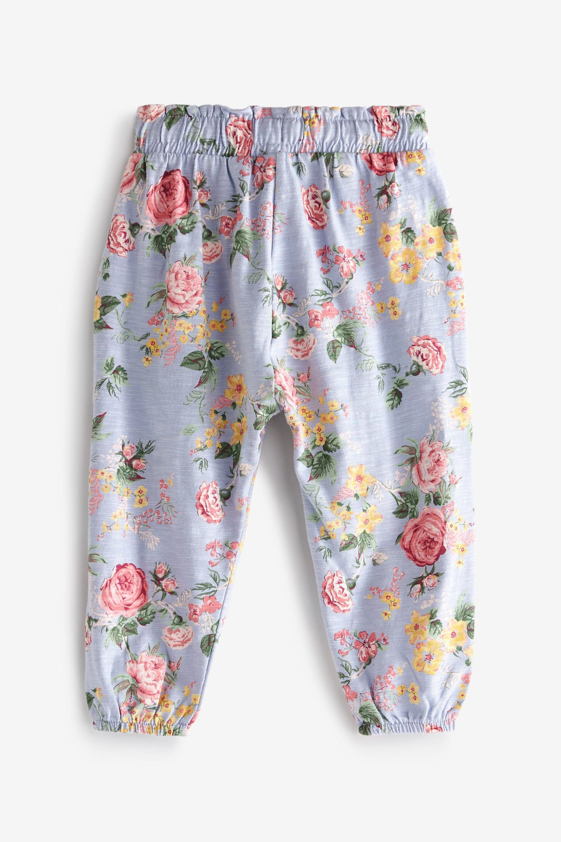 Blue Floral Cotton Trousers (3mths-7yrs)