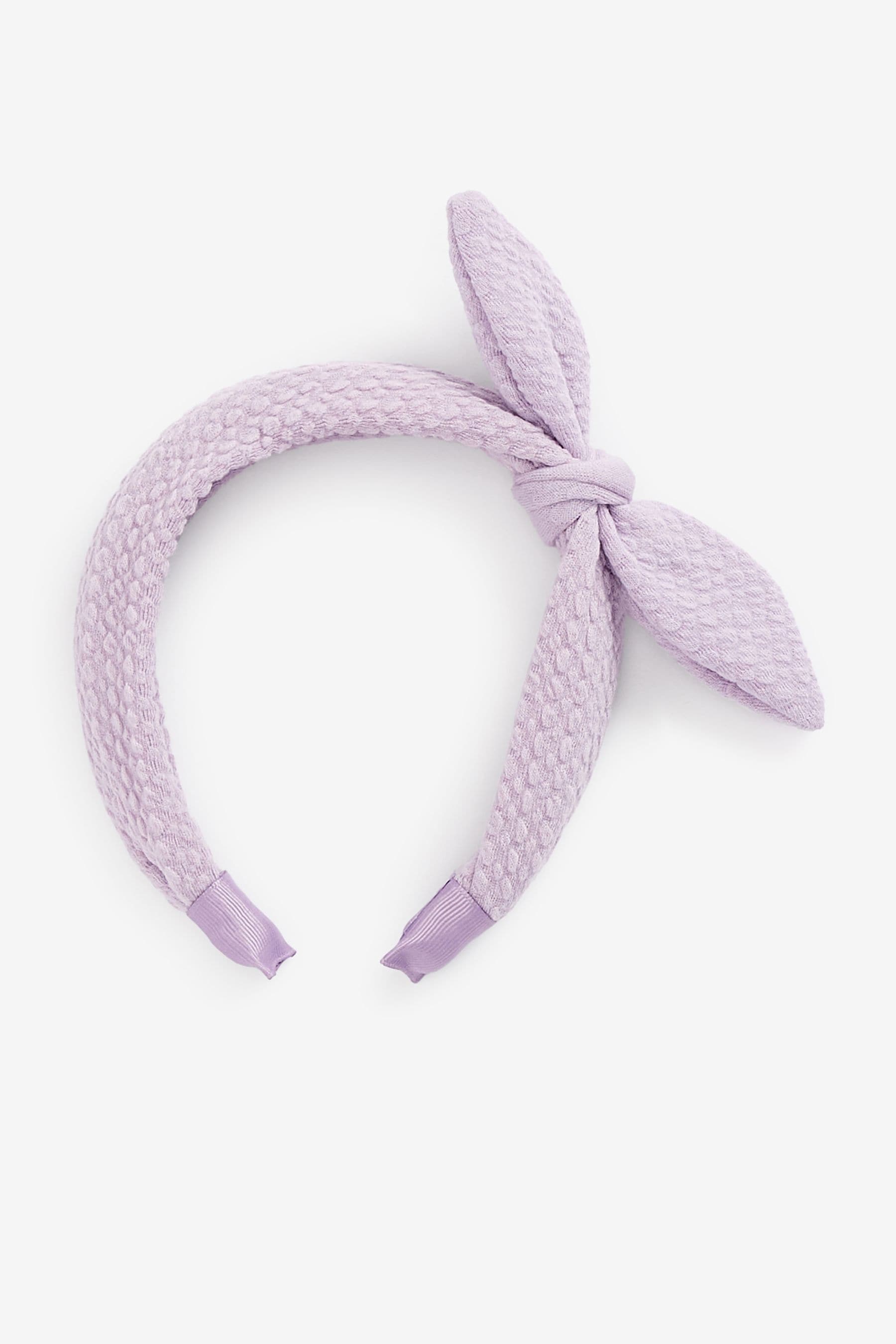 Lilac Purple Textured Bow Aliceband