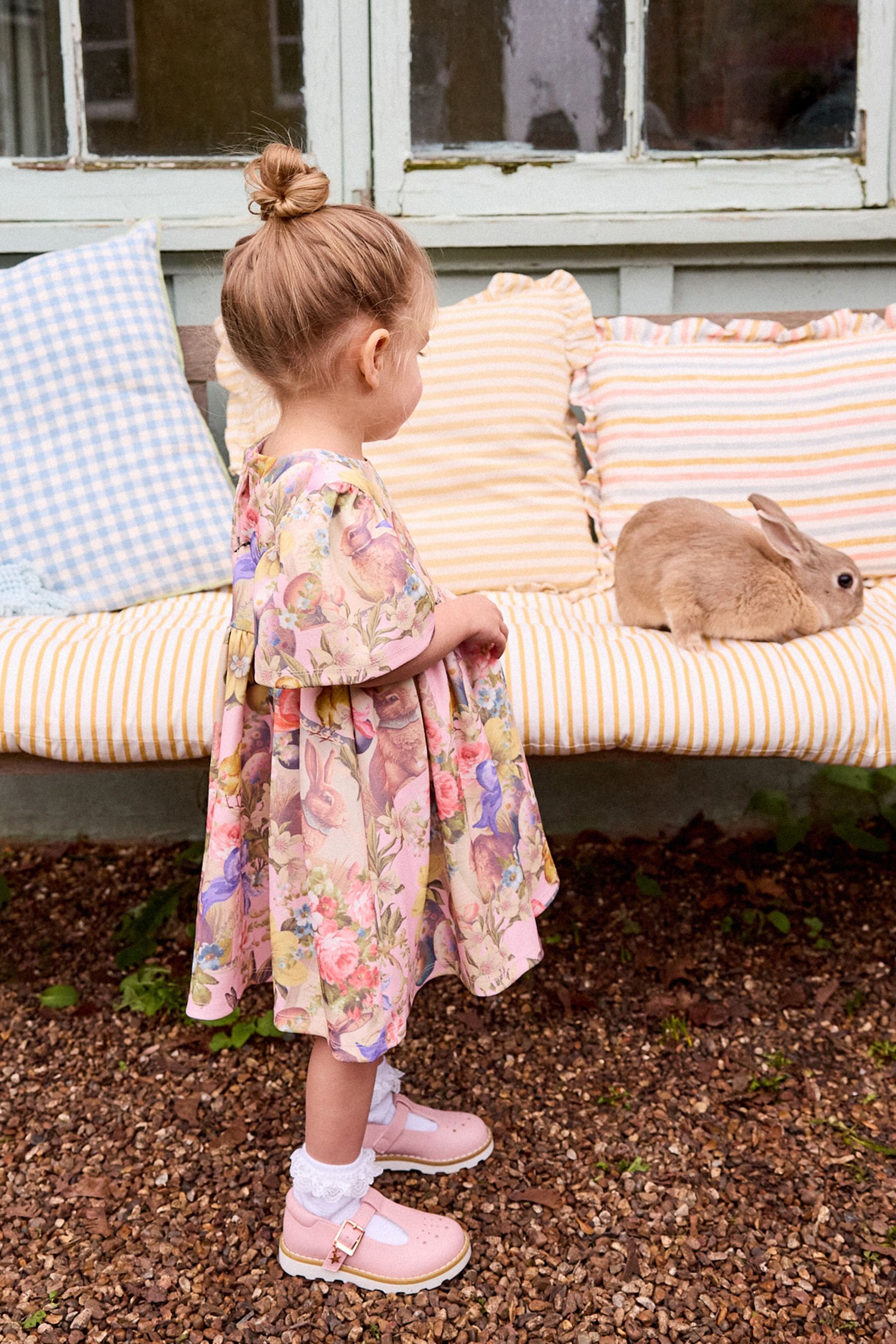 Pink Bunny Ponte Dress (3mths-7yrs)