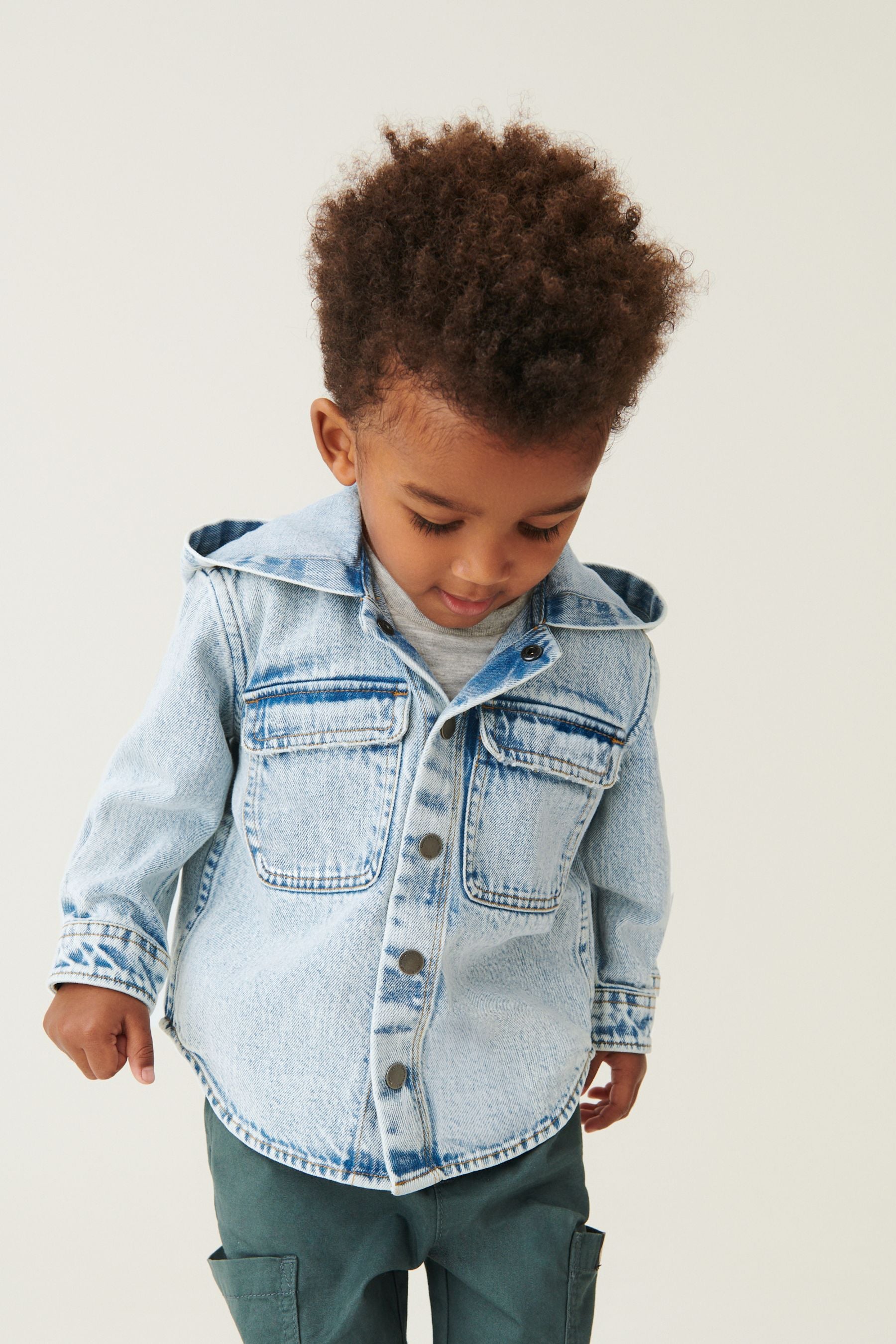 Blue Denim Hooded Shacket (3mths-7yrs)