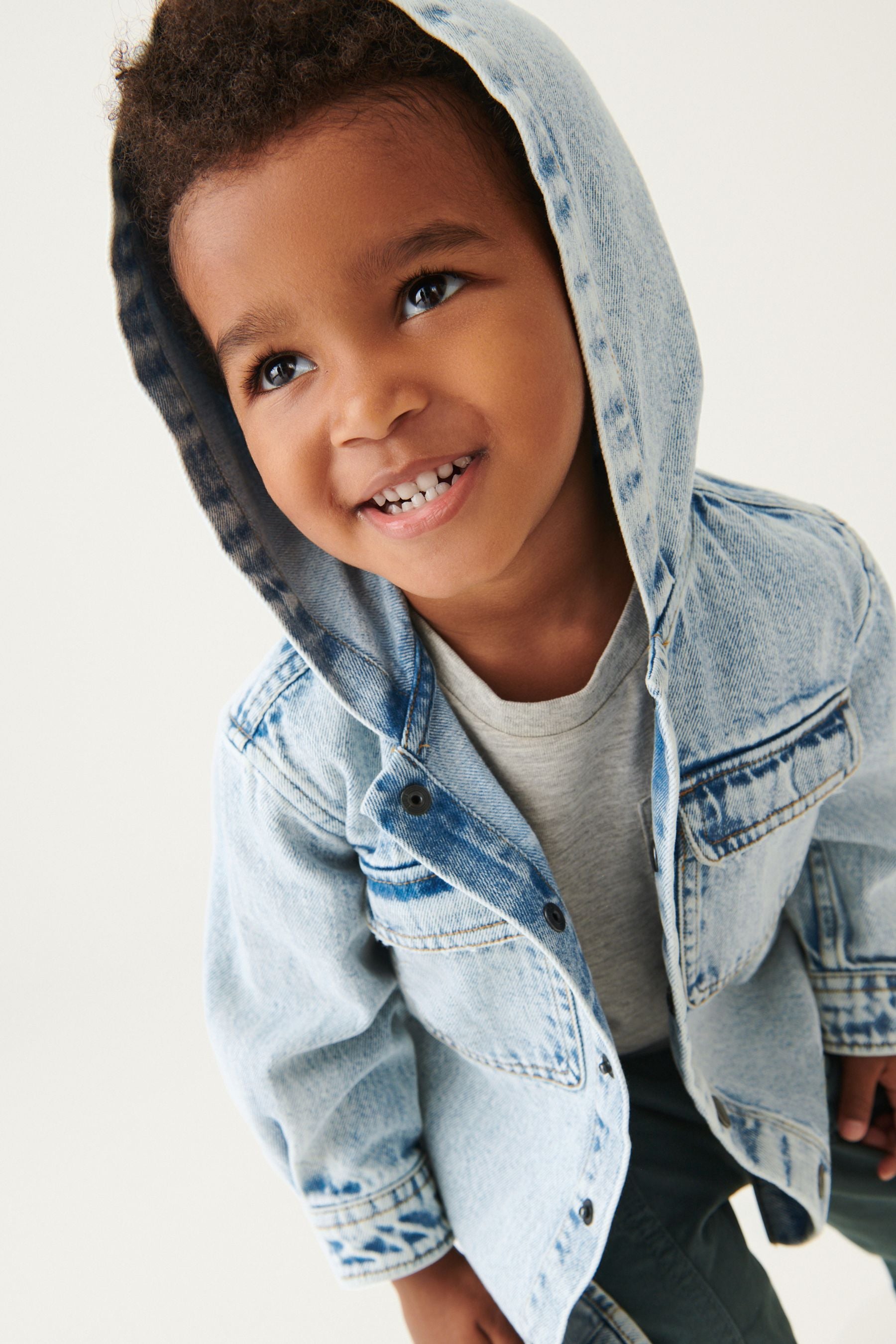 Blue Denim Hooded Shacket (3mths-7yrs)