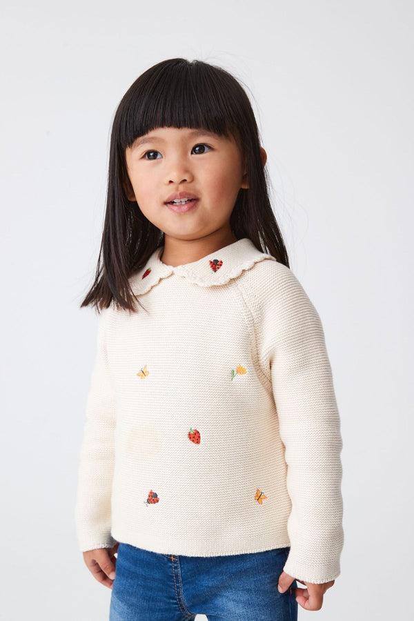 Ecru Cream Marl Collar Jumper (3mths-7yrs)