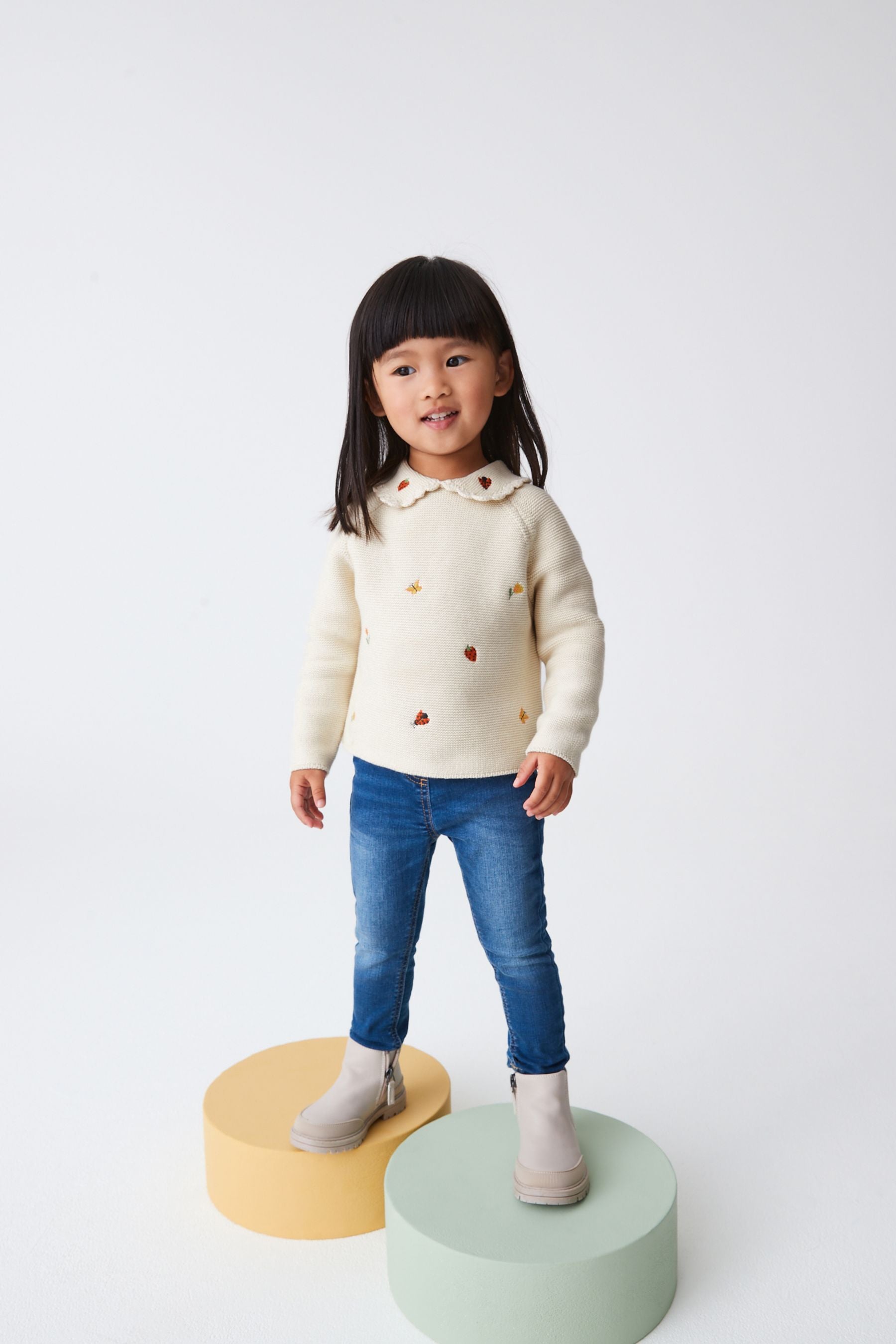 Ecru Cream Marl Collar Jumper (3mths-7yrs)