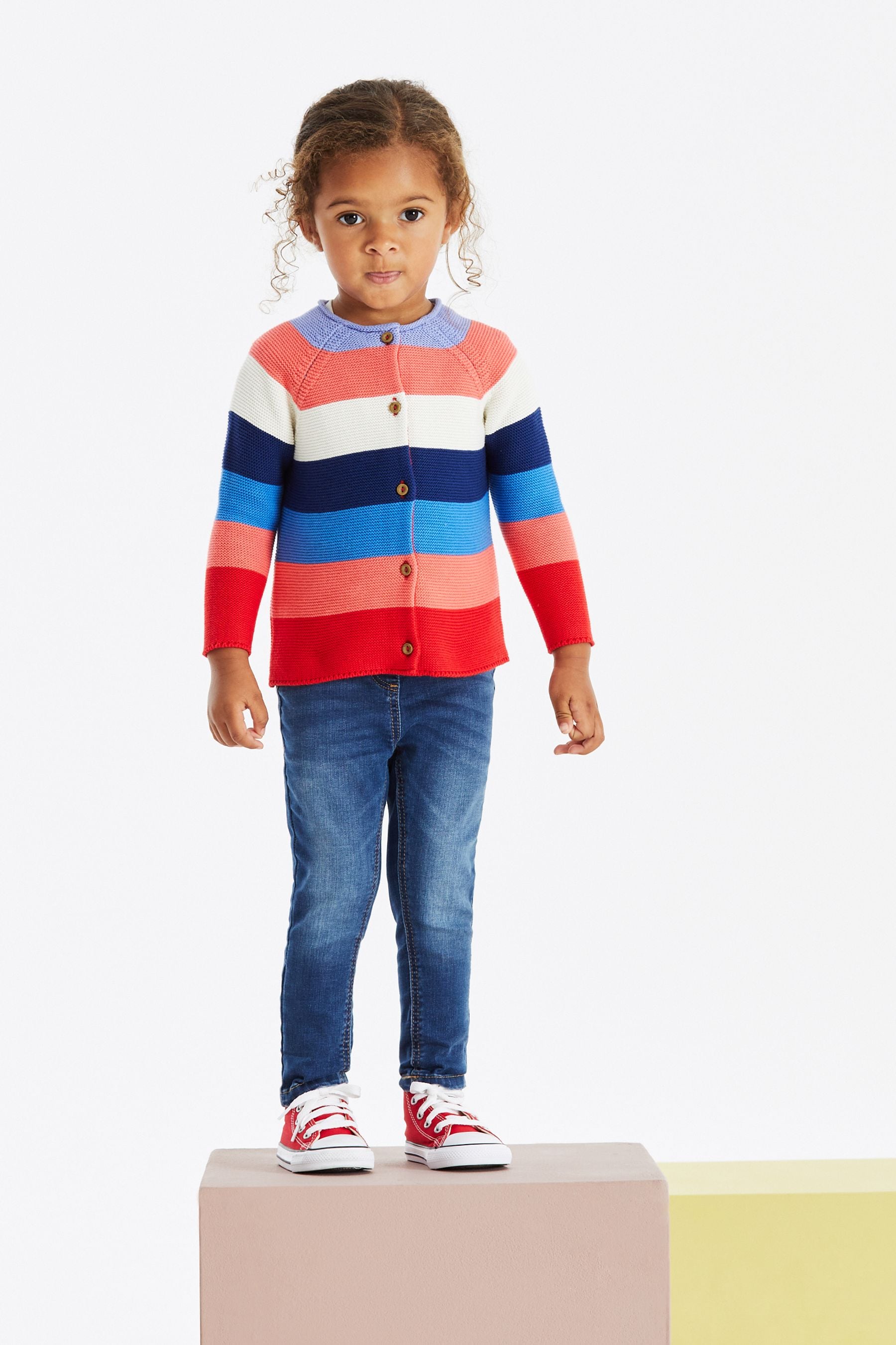 RED, BLUE, WHITE Stripe Cardigan (3mths-7yrs)