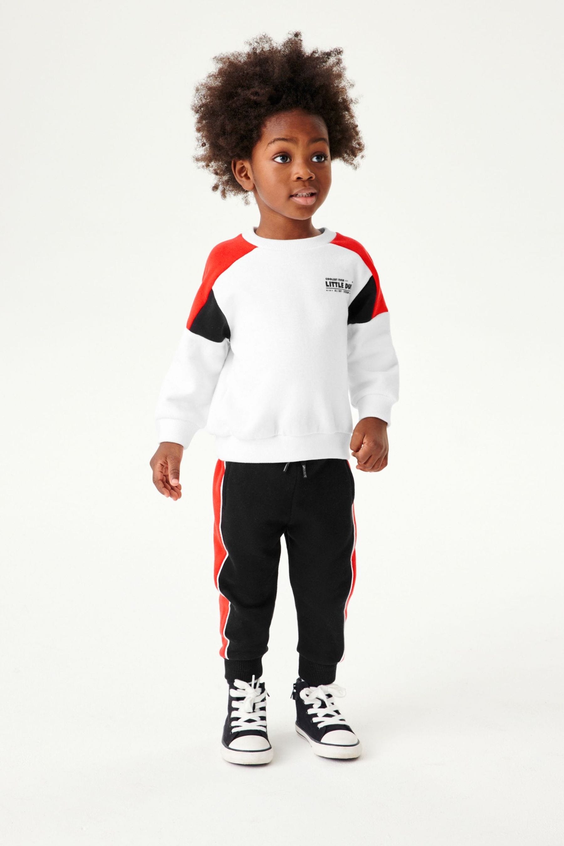 Black/White/Red Sweatshirt And Joggers Set (3mths-7yrs)