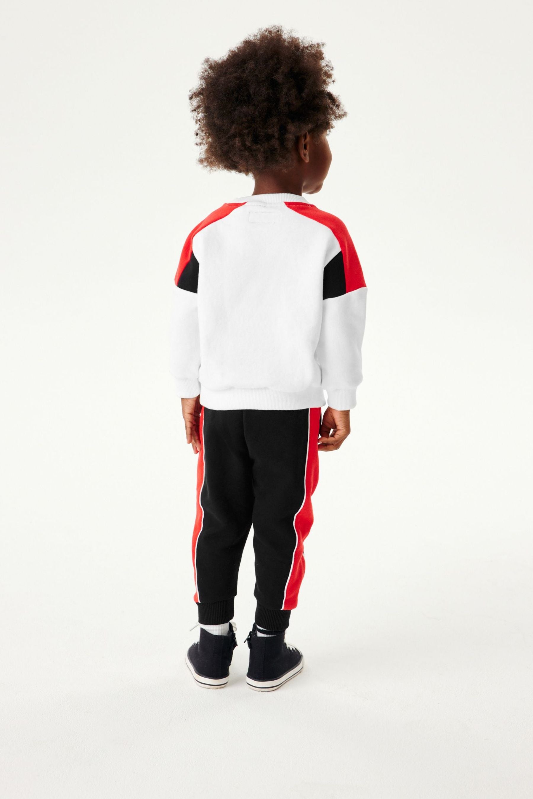 Black/White/Red Sweatshirt And Joggers Set (3mths-7yrs)