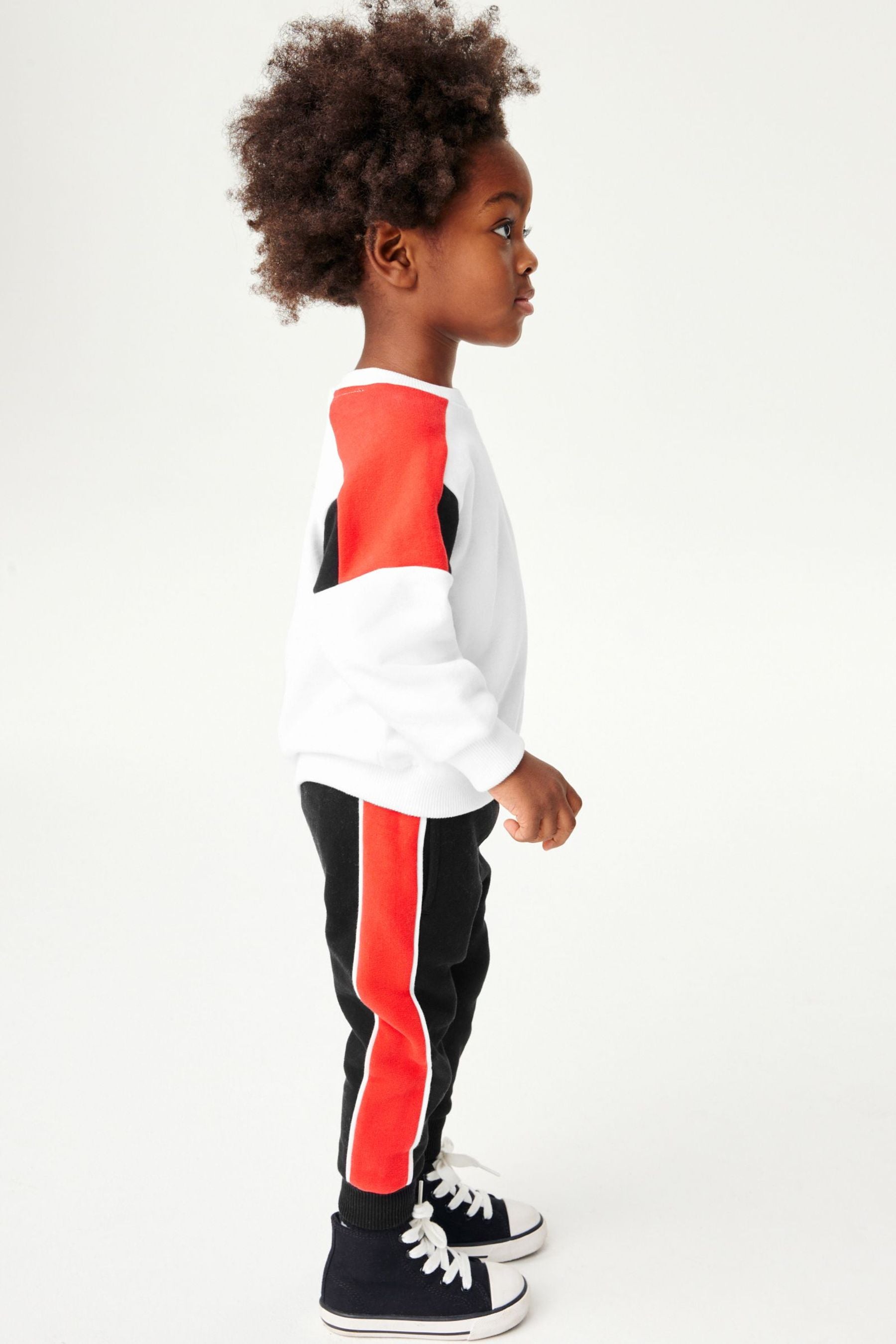 Black/White/Red Sweatshirt And Joggers Set (3mths-7yrs)